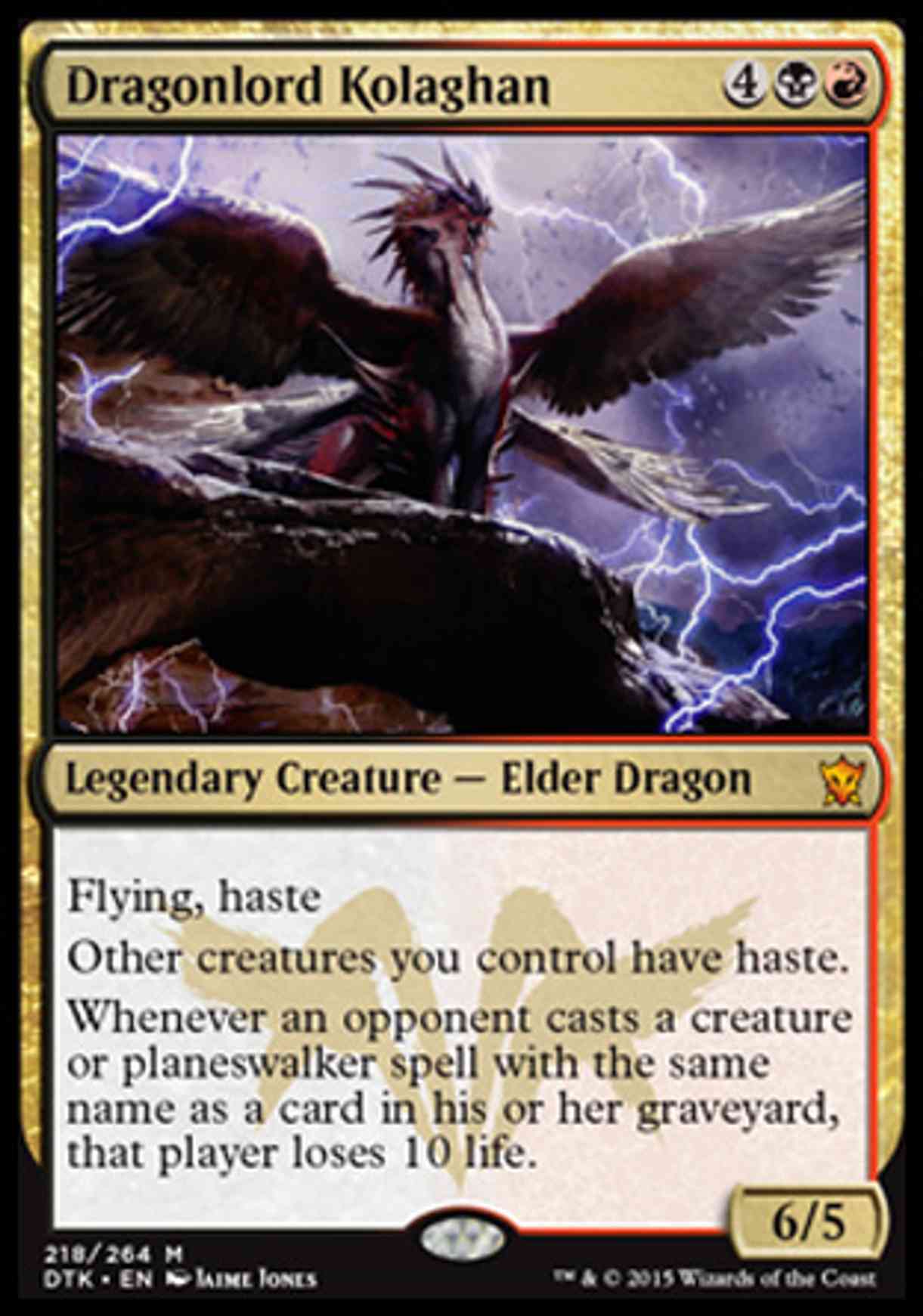 Dragonlord Kolaghan magic card front
