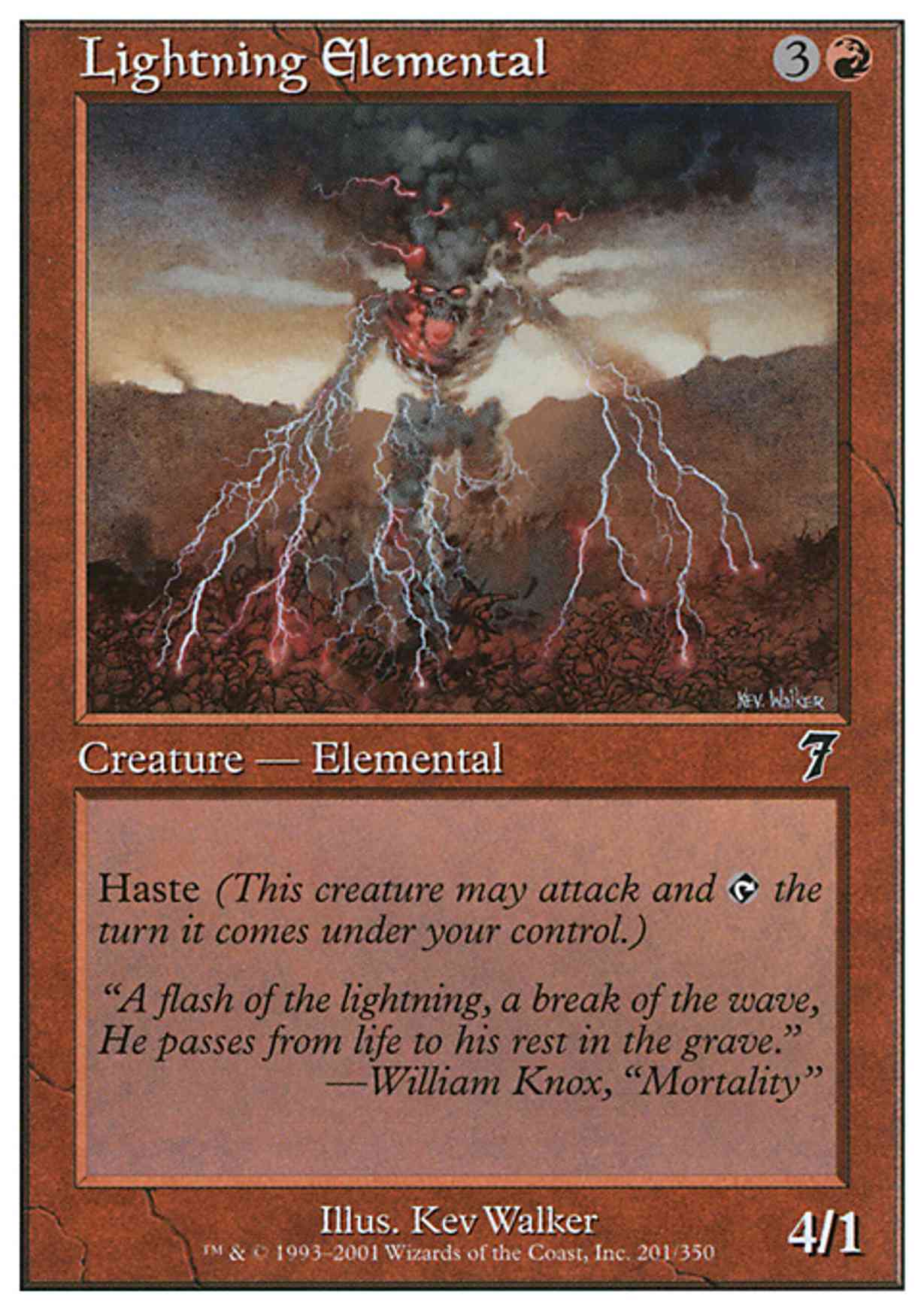 Lightning Elemental magic card front