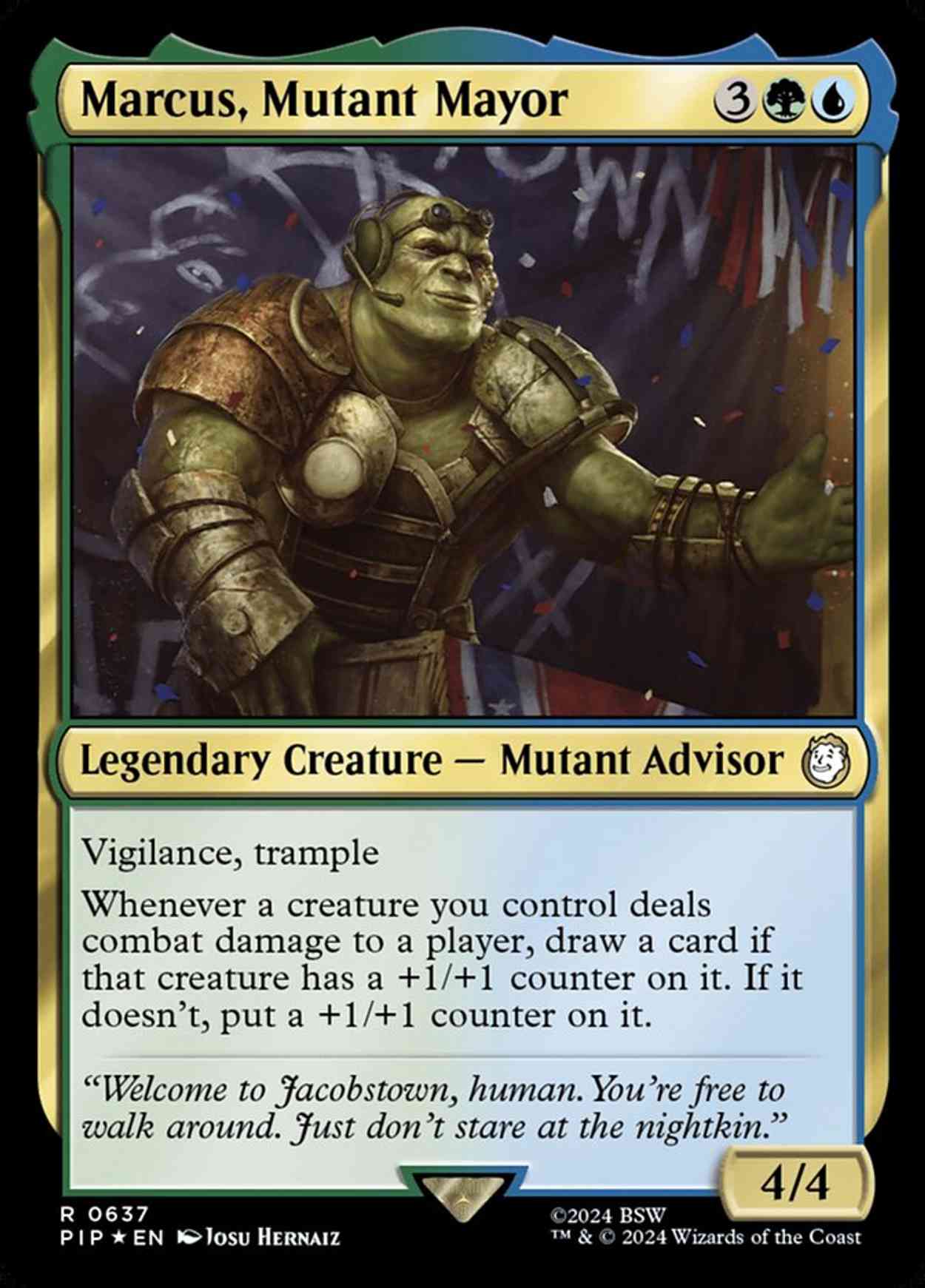 Marcus, Mutant Mayor (Surge Foil) magic card front