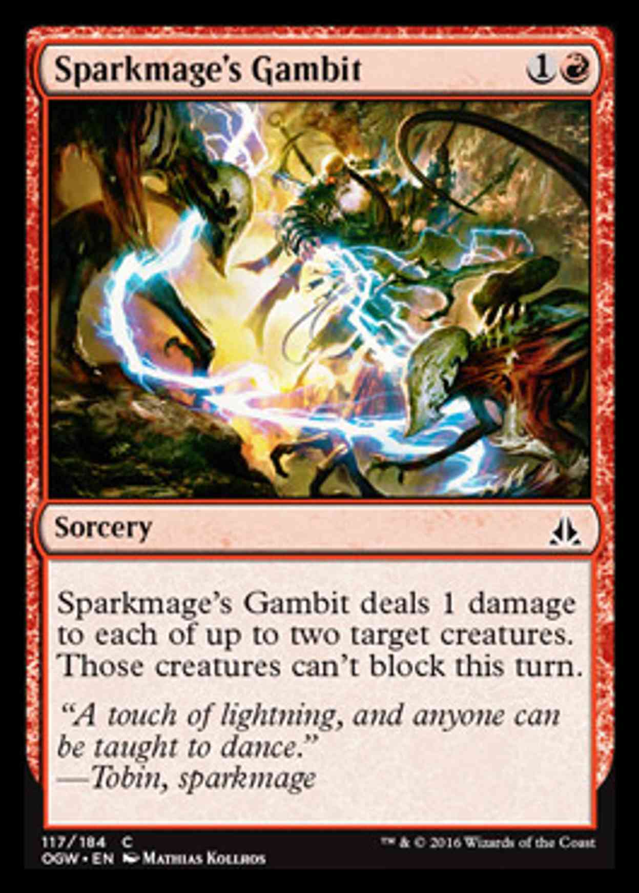 Sparkmage's Gambit magic card front