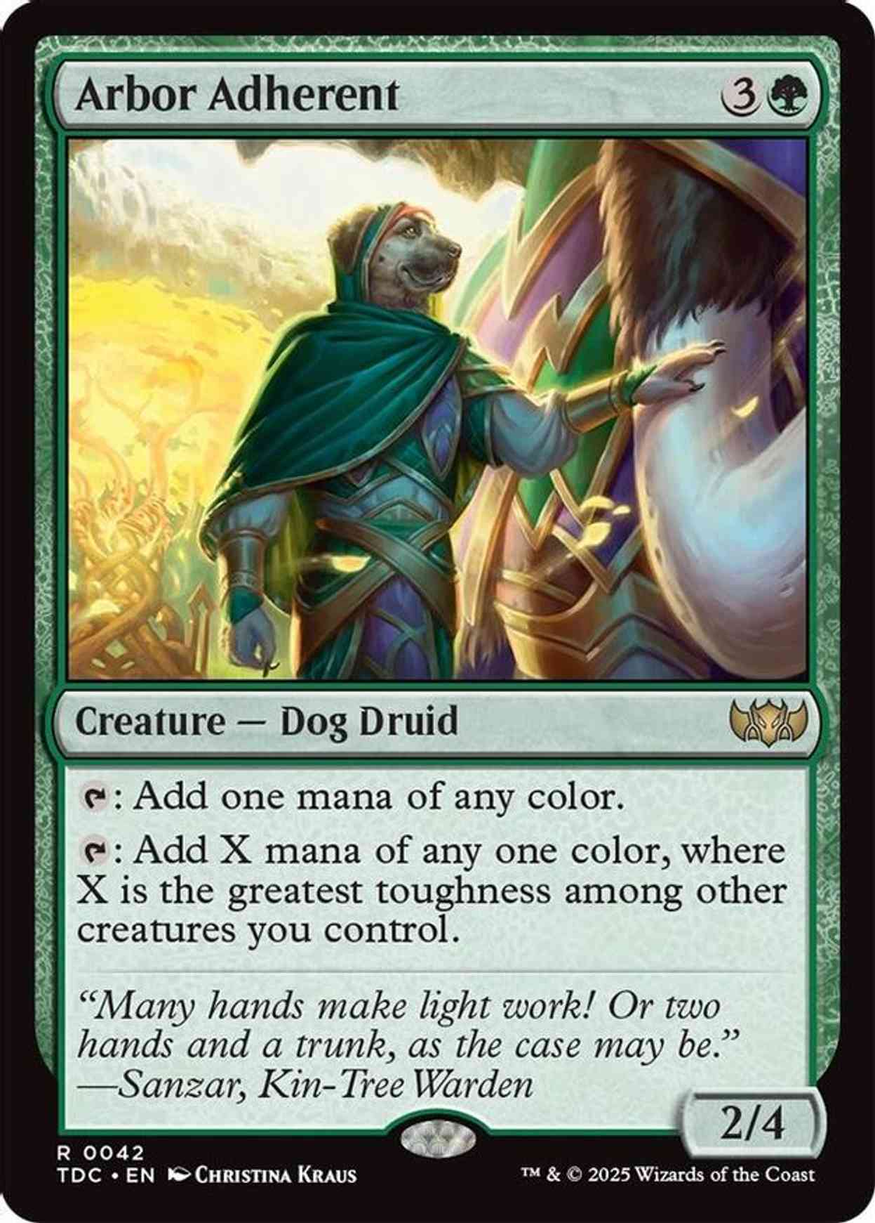 Arbor Adherent magic card front