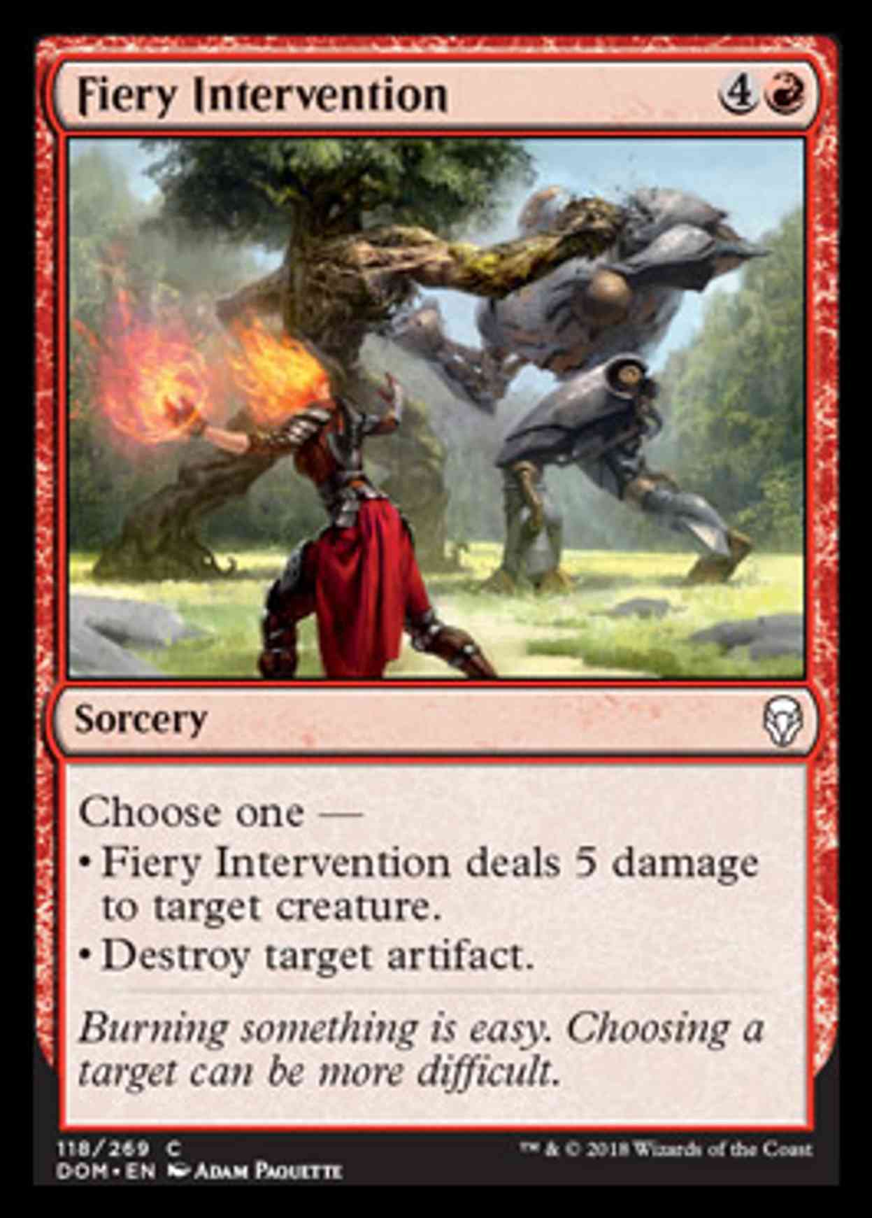 Fiery Intervention magic card front