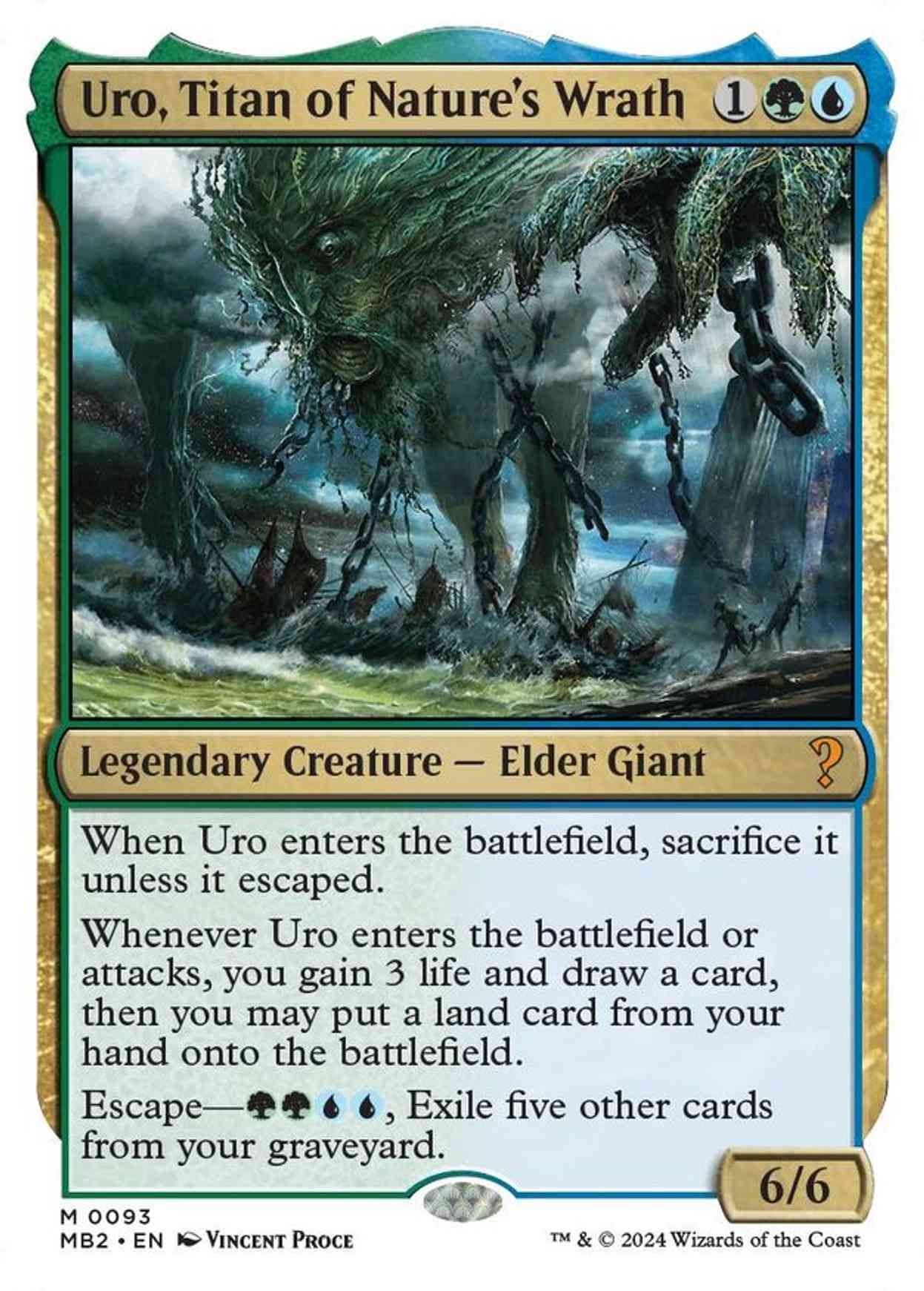 Uro, Titan of Nature's Wrath (White Border) magic card front