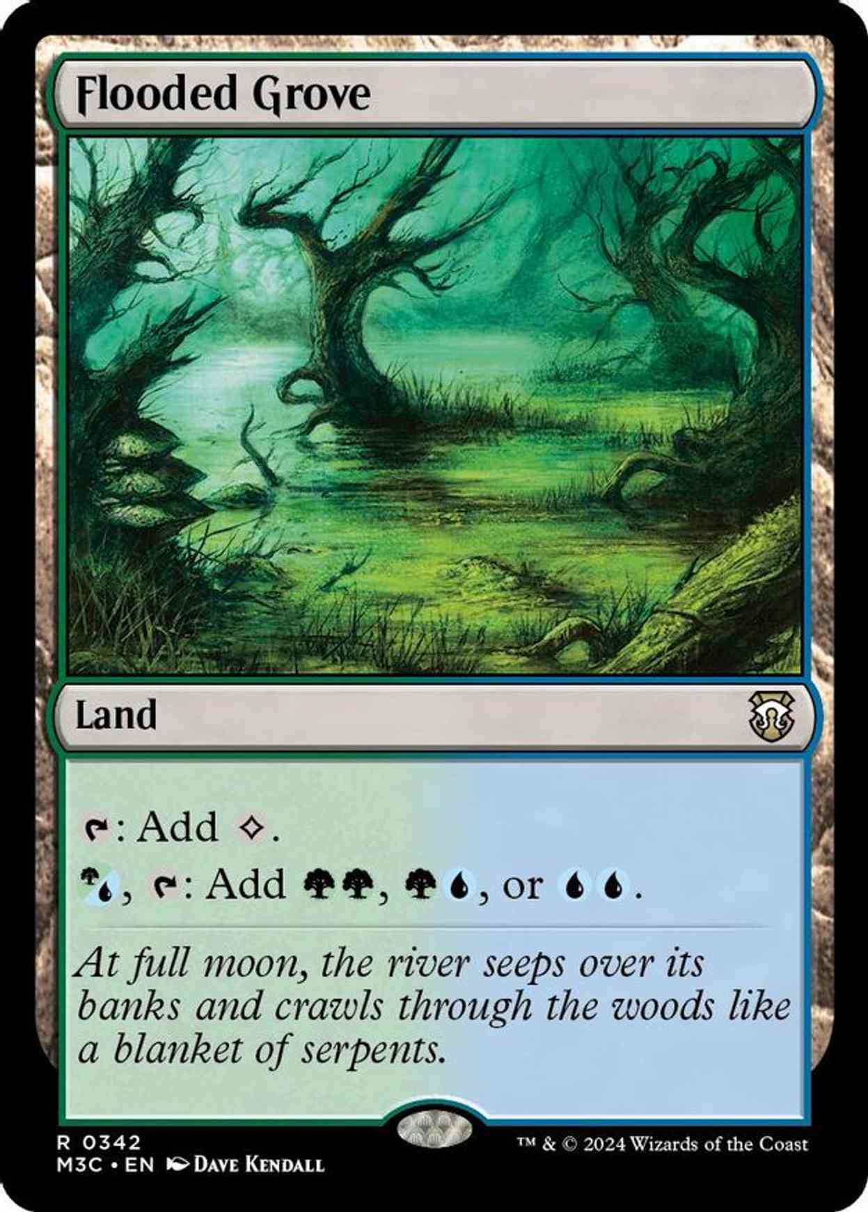 Flooded Grove (Ripple Foil) magic card front