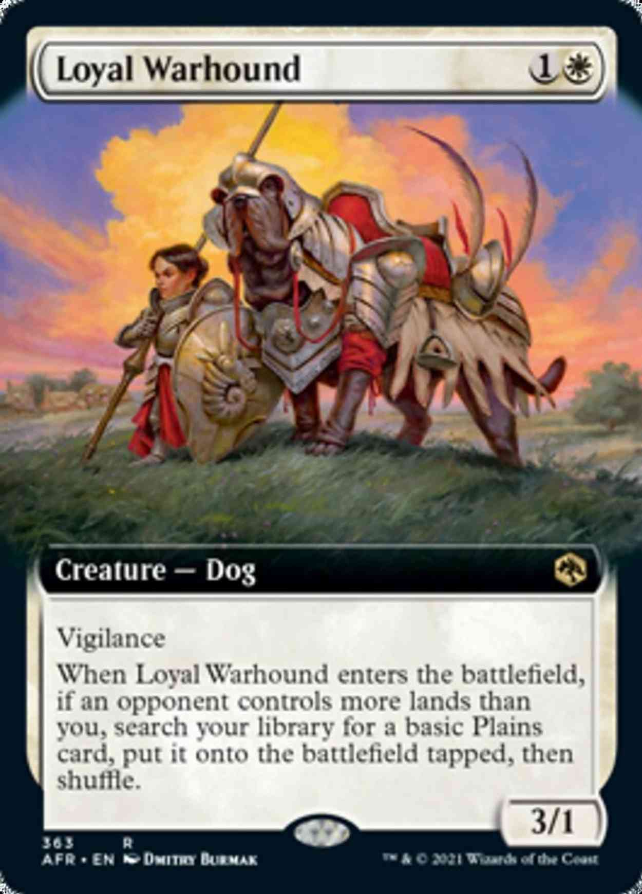 Loyal Warhound (Extended Art) magic card front