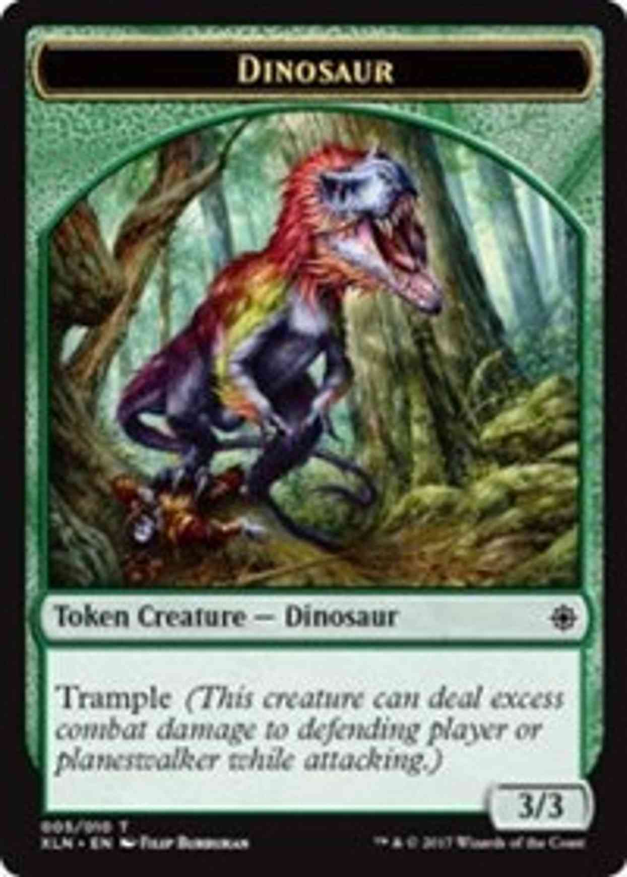 Dinosaur // Treasure (009) Double-sided Token magic card front