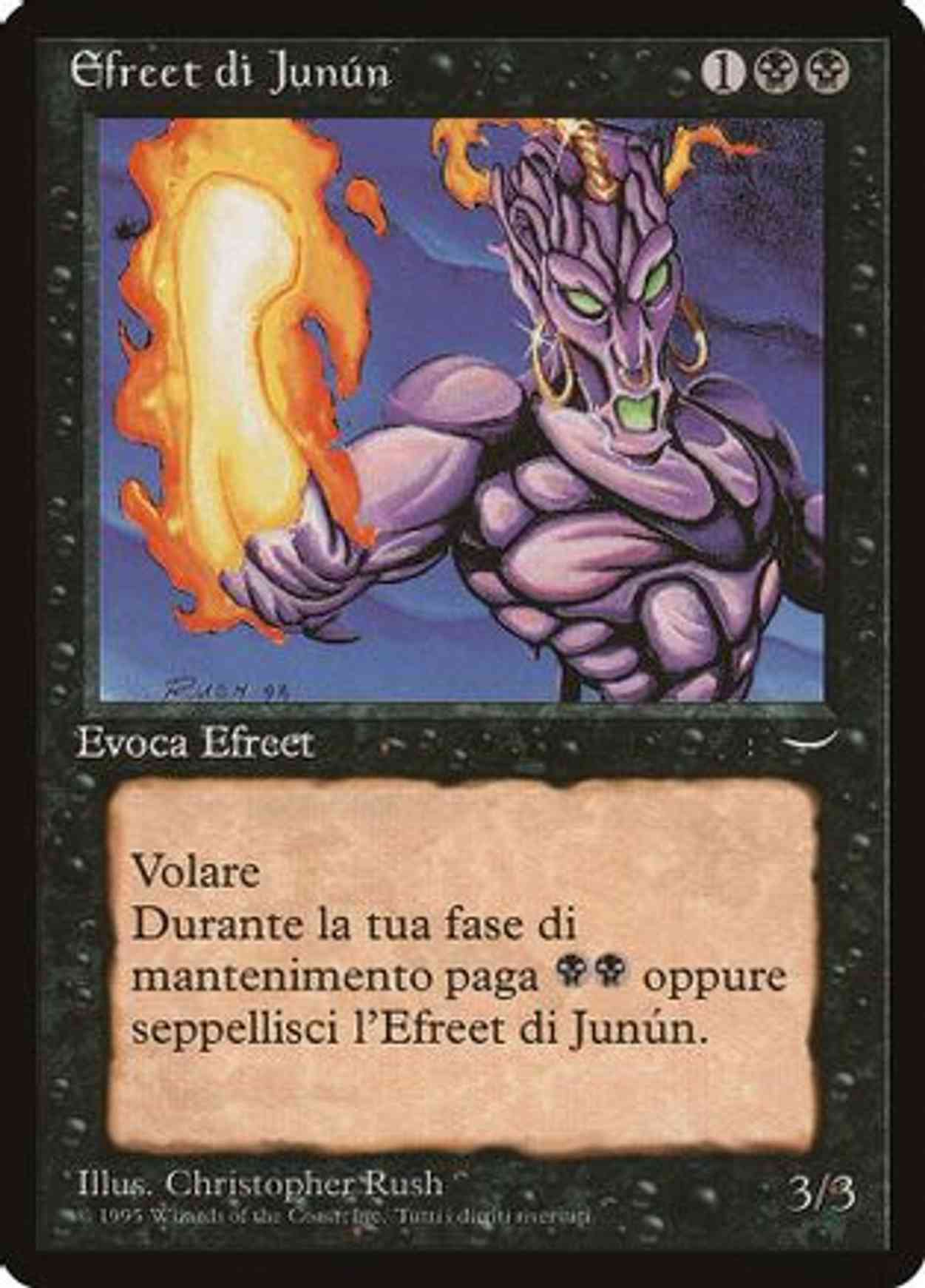 Junun Efreet (Italian) - "Efreet di Junun" magic card front