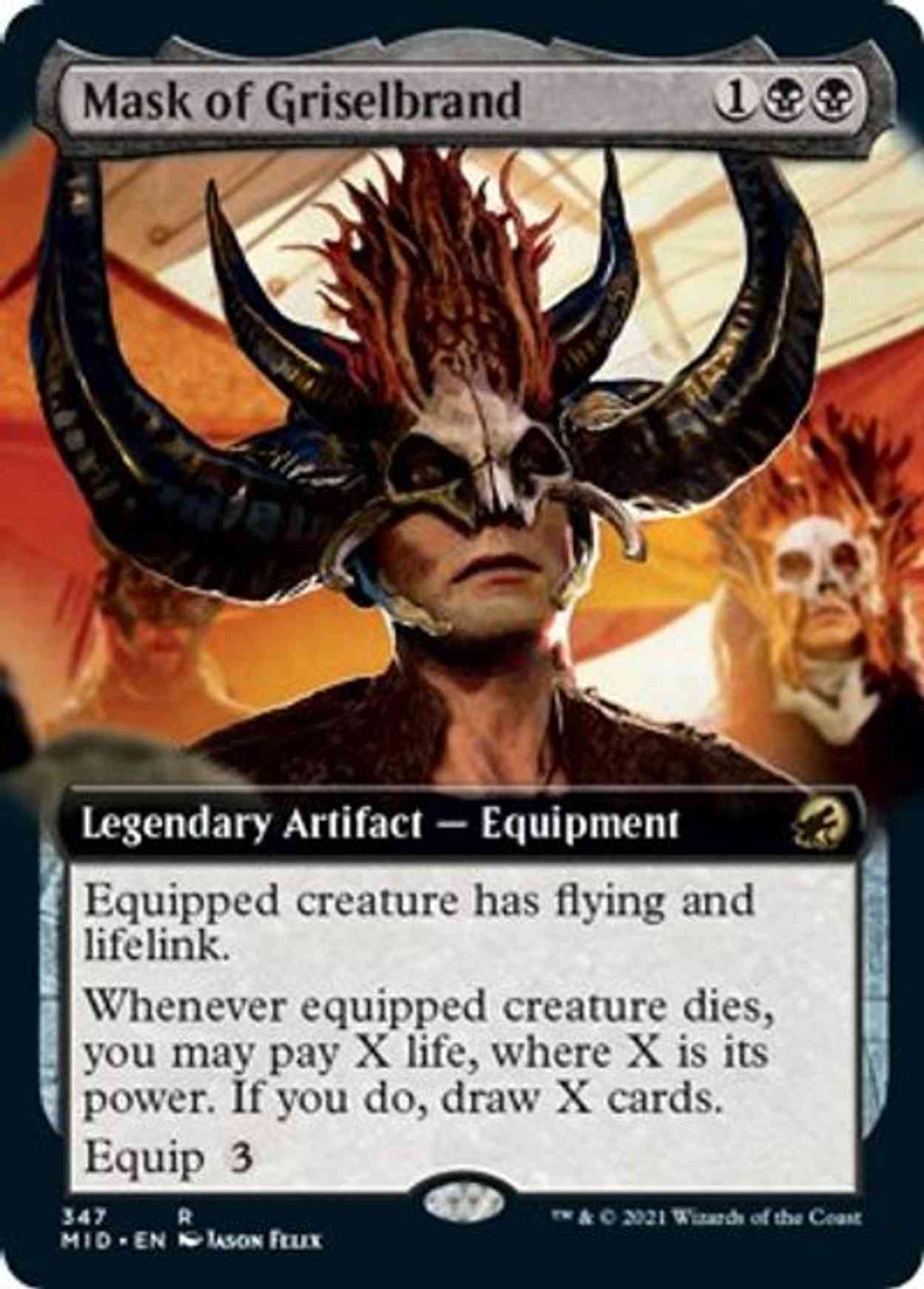 Mask of Griselbrand (Extended Art) magic card front