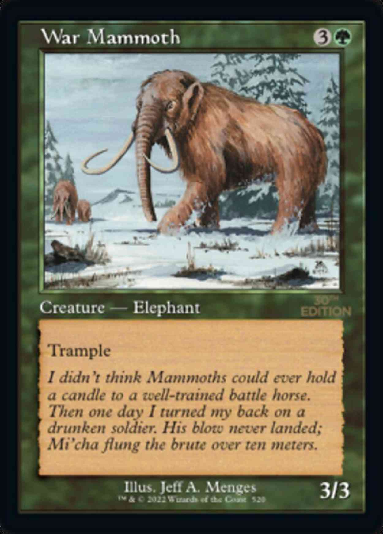 War Mammoth (Retro Frame) magic card front