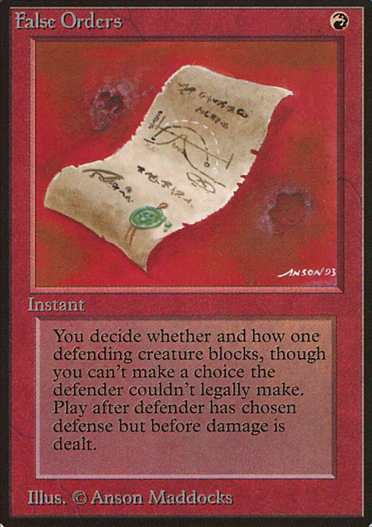 False Orders Price from mtg Limited Edition Beta