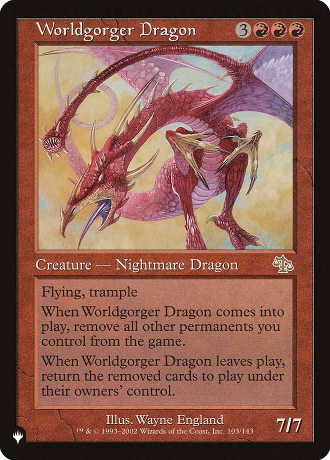 Worldgorger Dragon magic card front