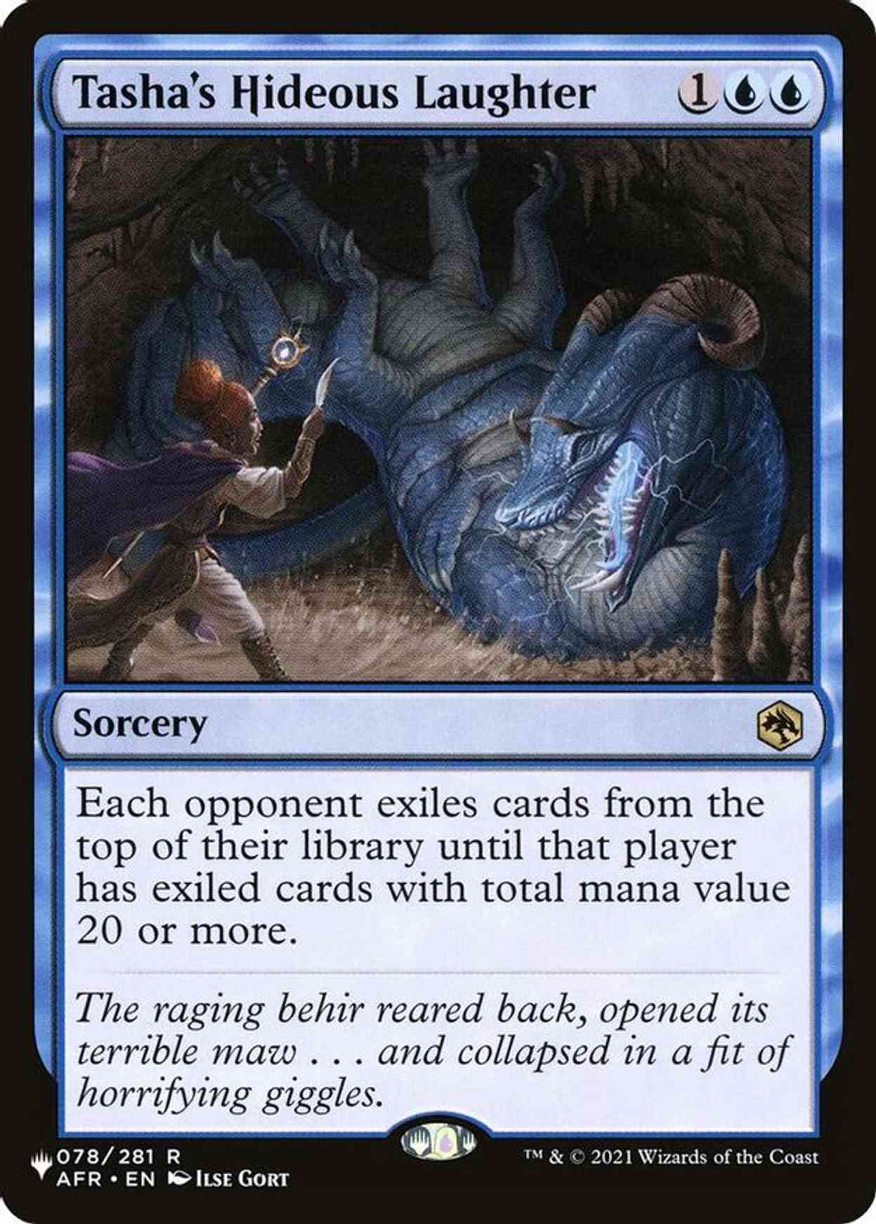 Tasha's Hideous Laughter magic card front