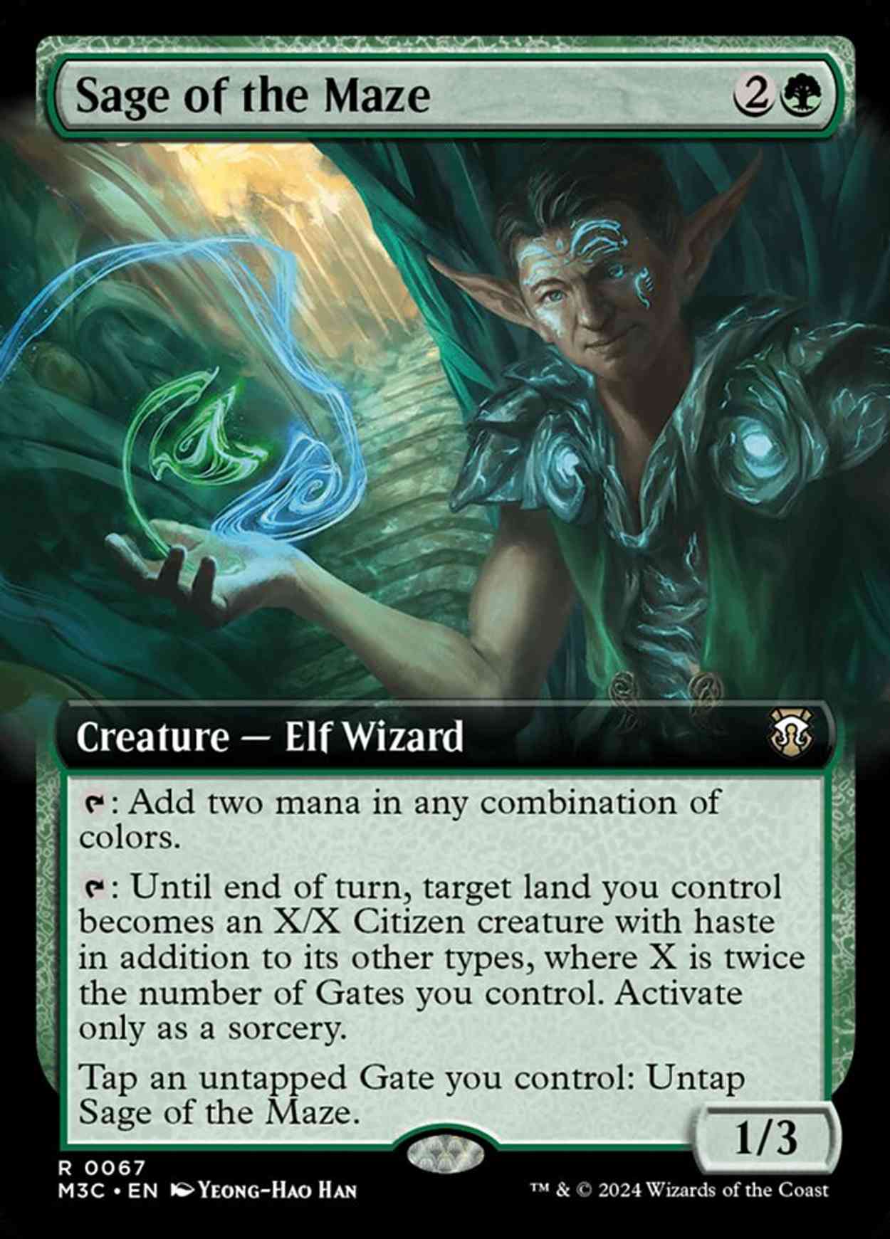 Sage of the Maze (Extended Art) magic card front