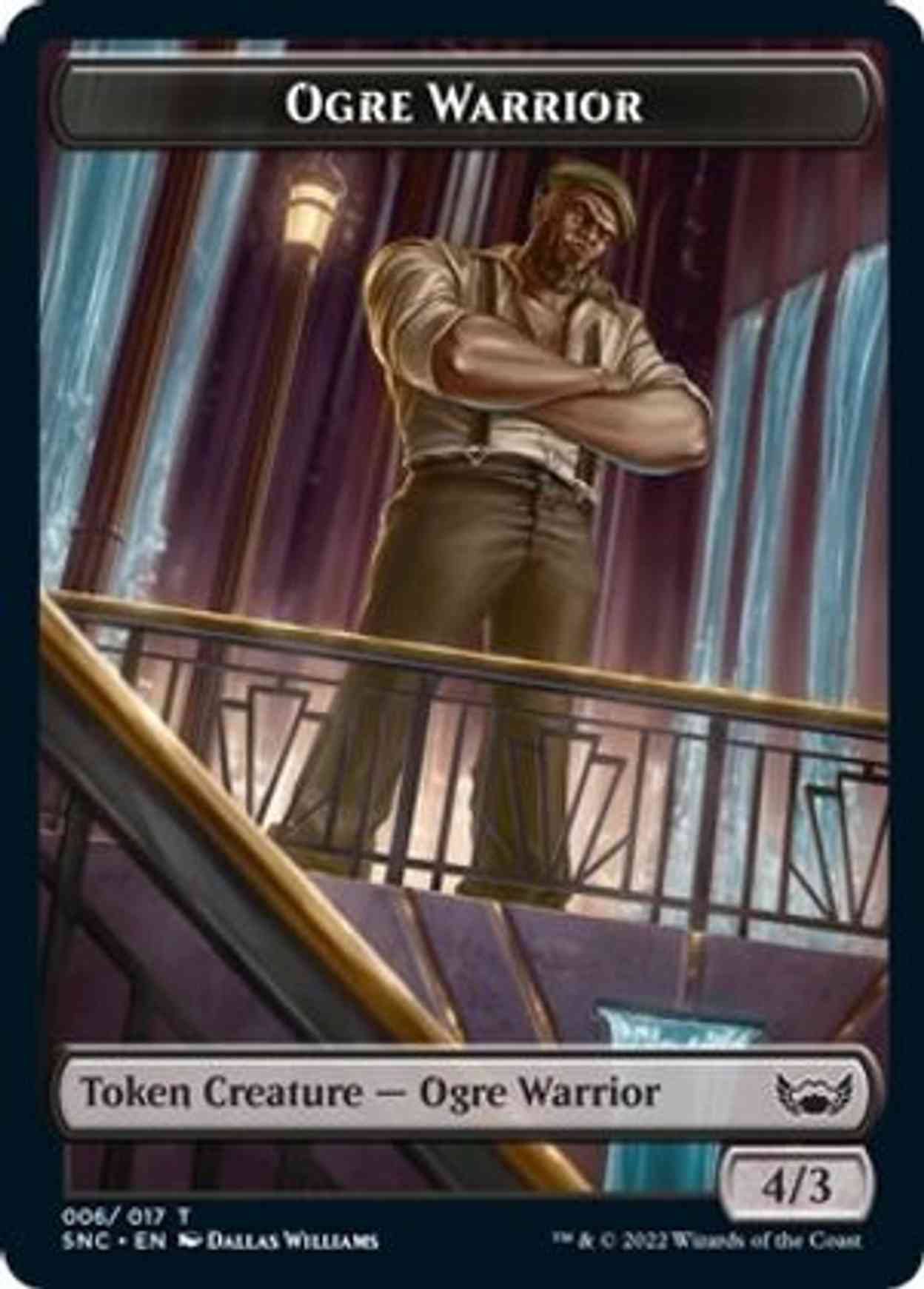 Ogre Warrior // Rhino Warrior Double-sided Token magic card front