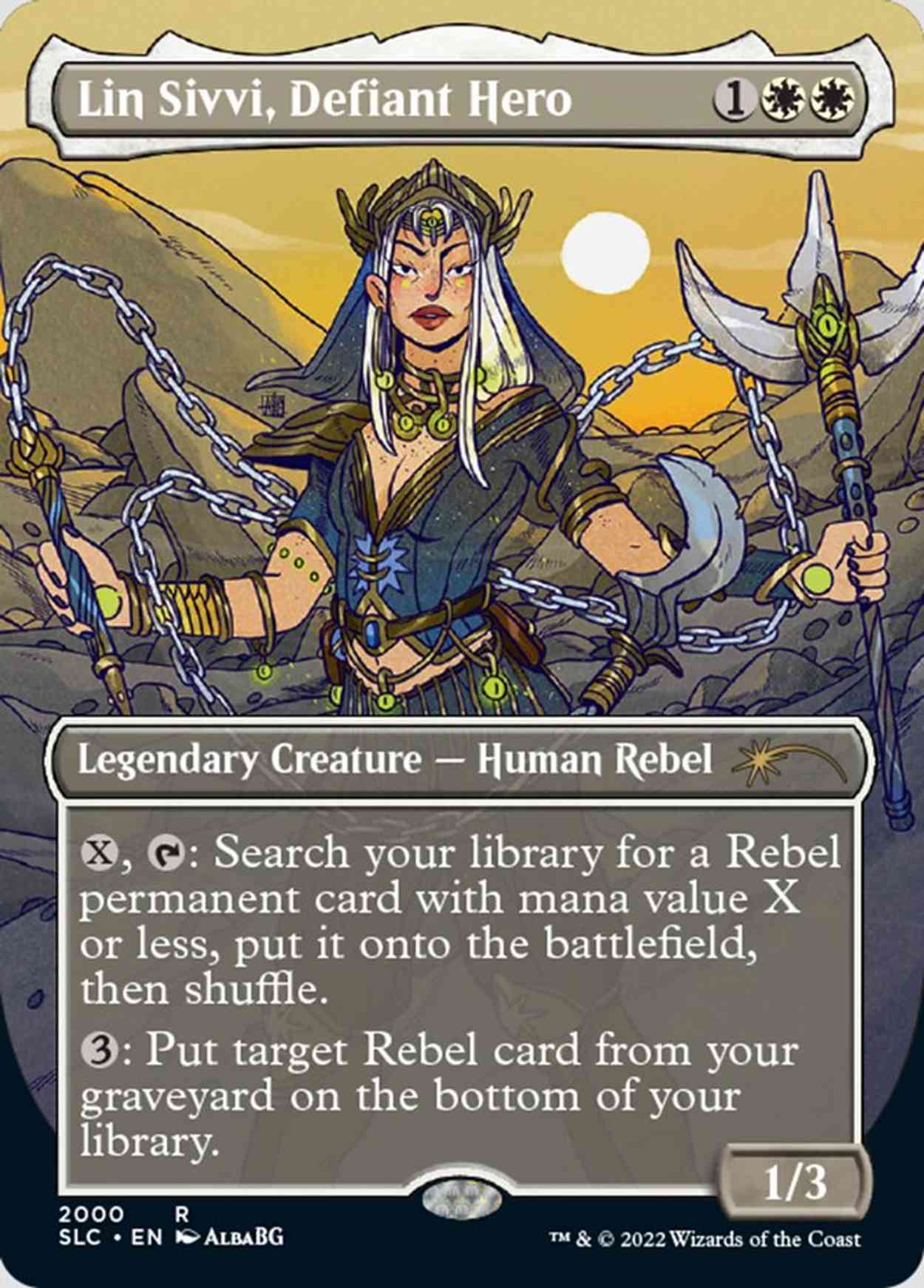 Lin Sivvi, Defiant Hero magic card front