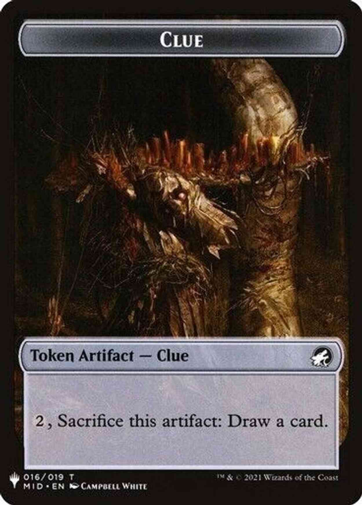 Clue // Golem Double-sided Token magic card front