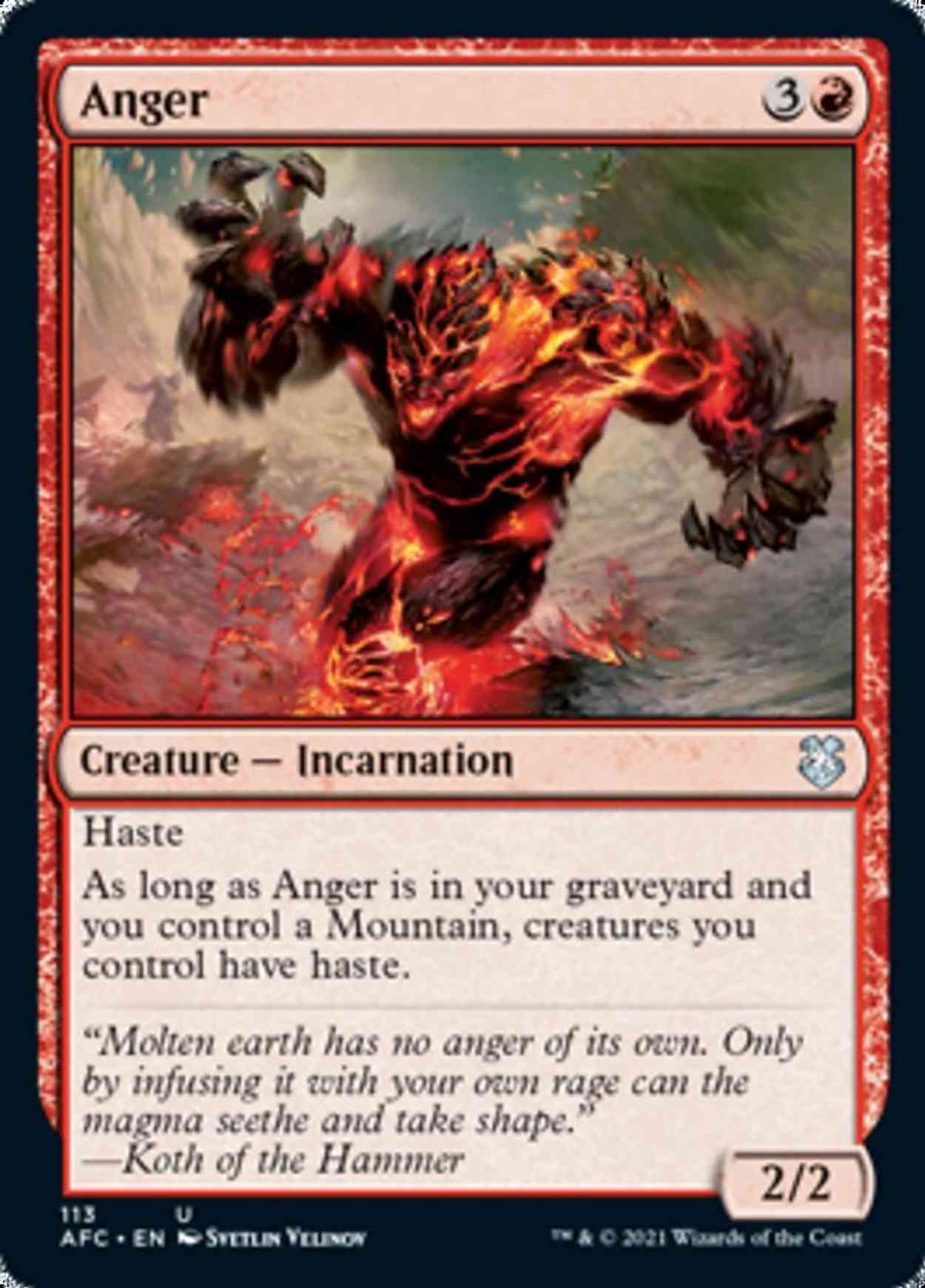 Anger Price from mtg Forgotten Realms Commander