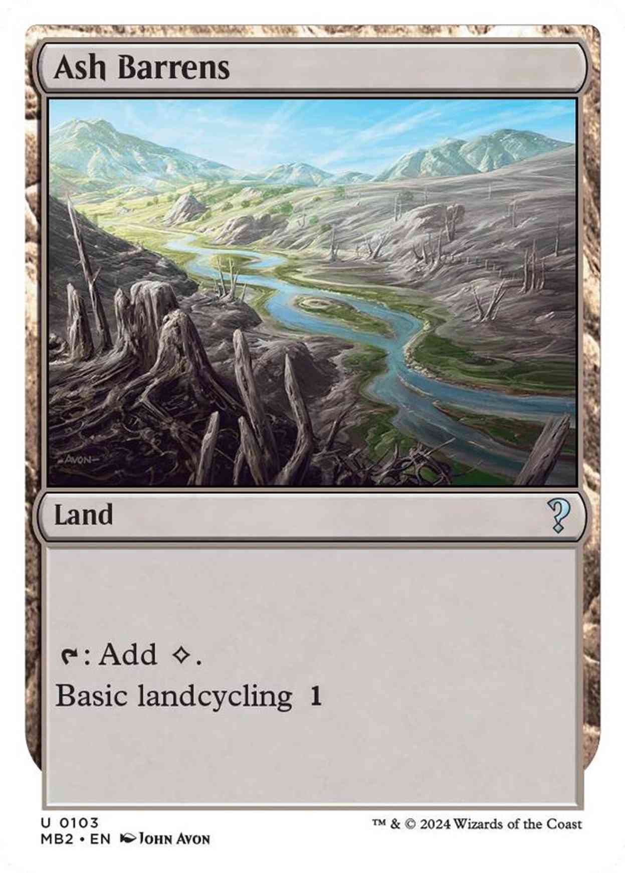 Ash Barrens (White Border) magic card front