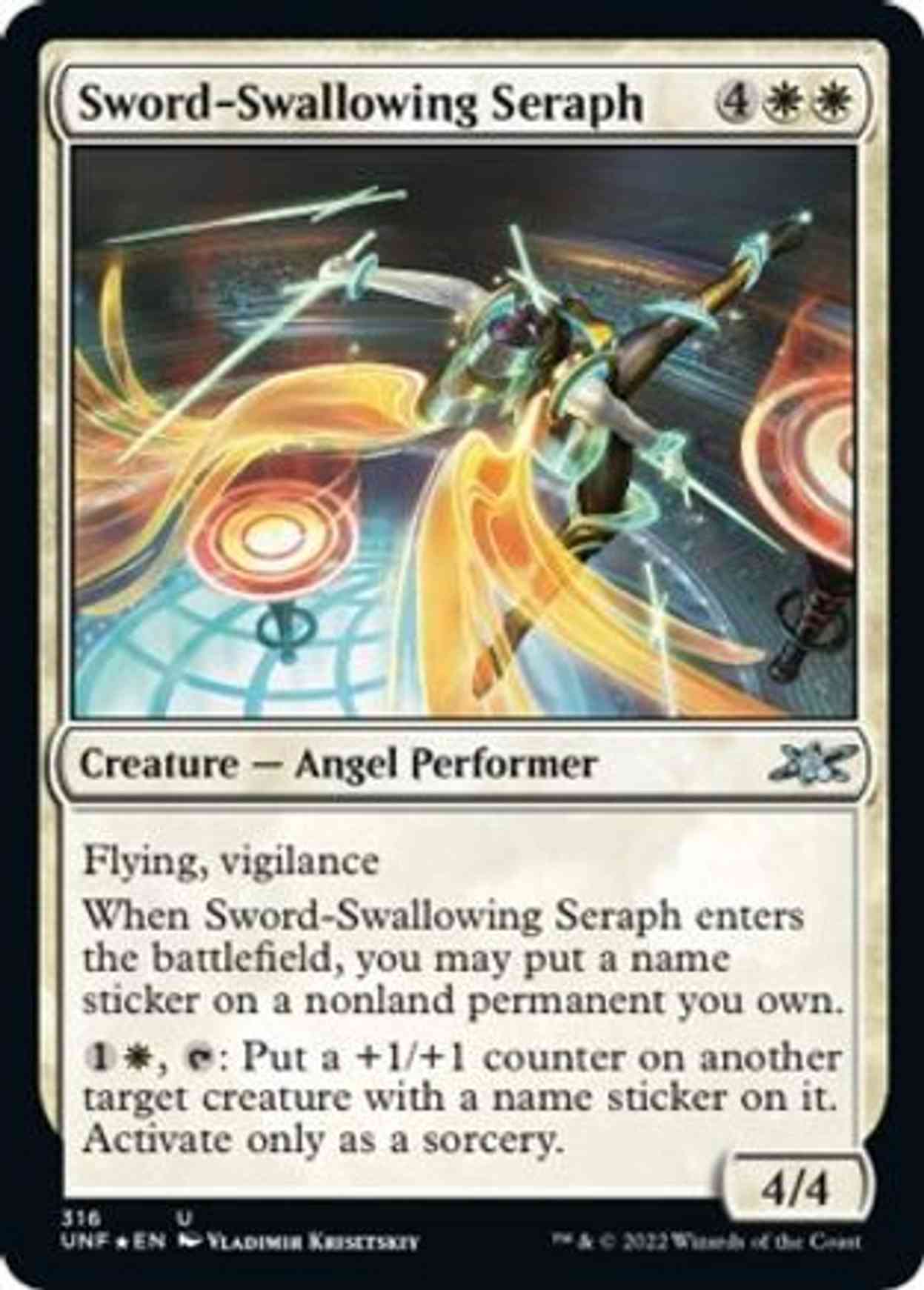 Sword-Swallowing Seraph (Galaxy Foil) magic card front
