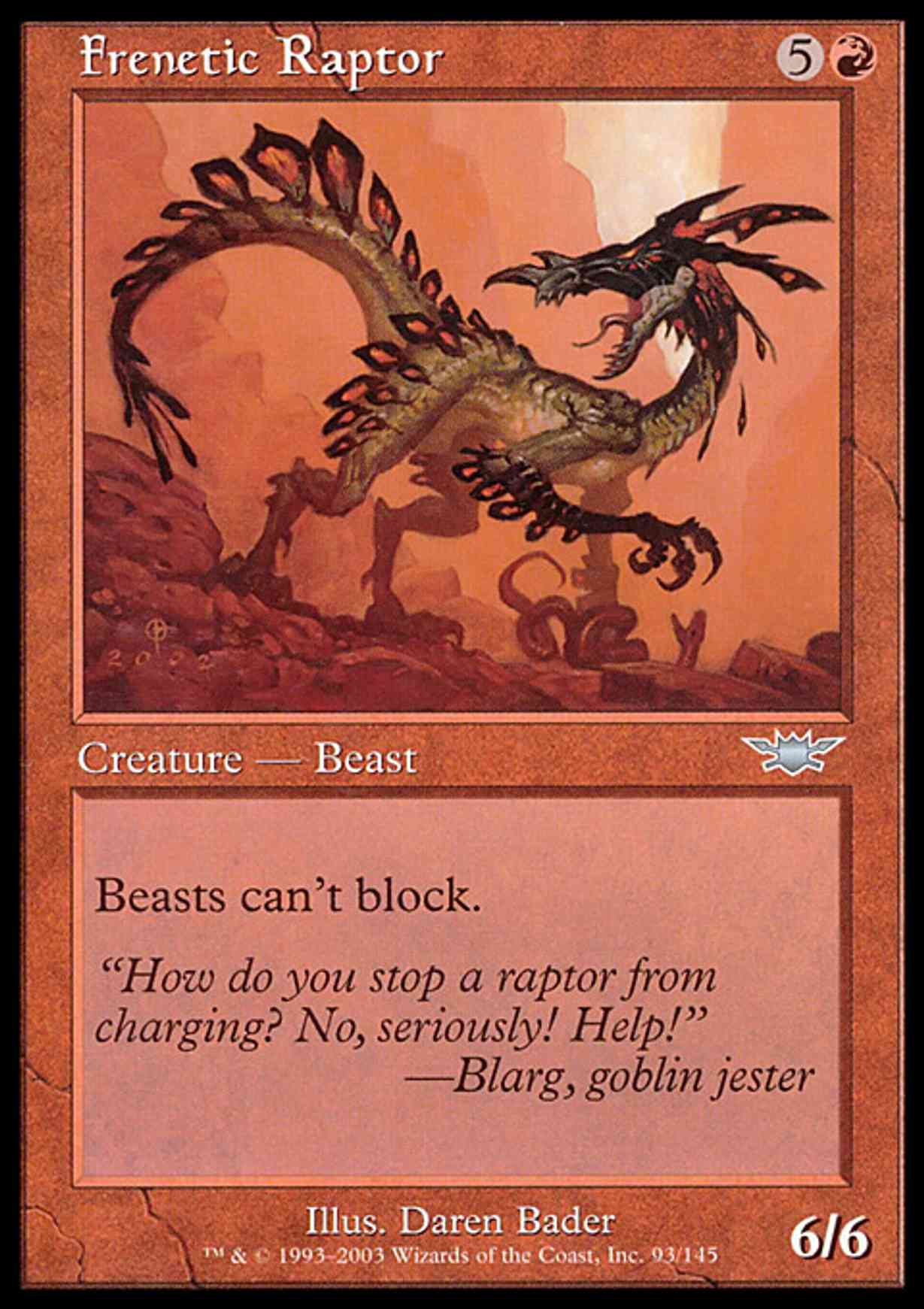 Frenetic Raptor magic card front