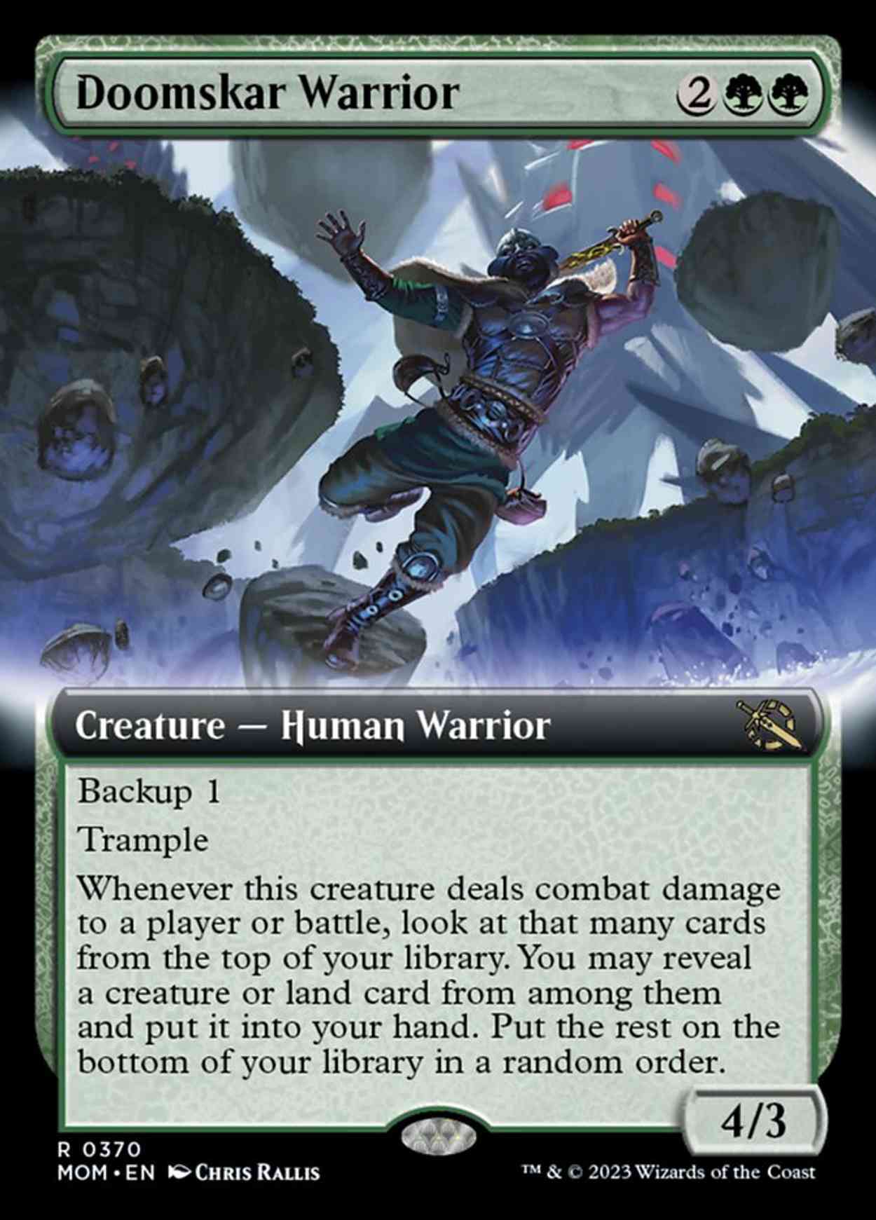 Doomskar Warrior (Extended Art) magic card front
