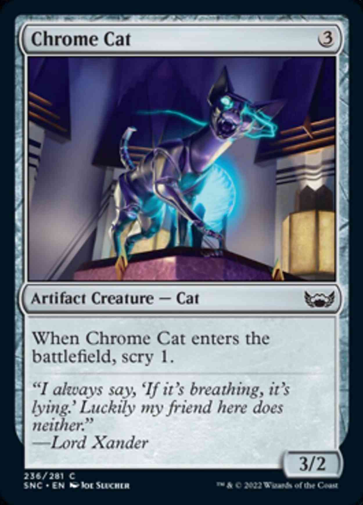 Chrome Cat magic card front