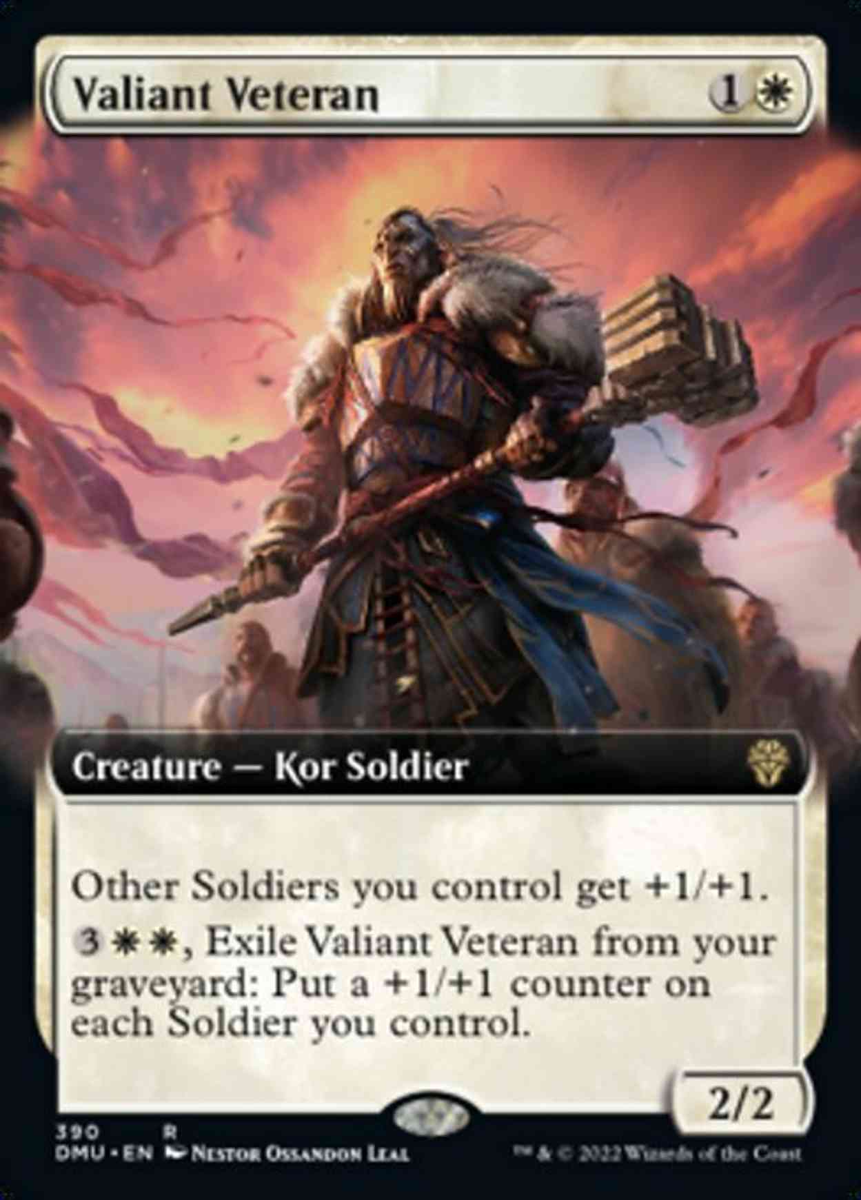 Valiant Veteran (Extended Art) magic card front