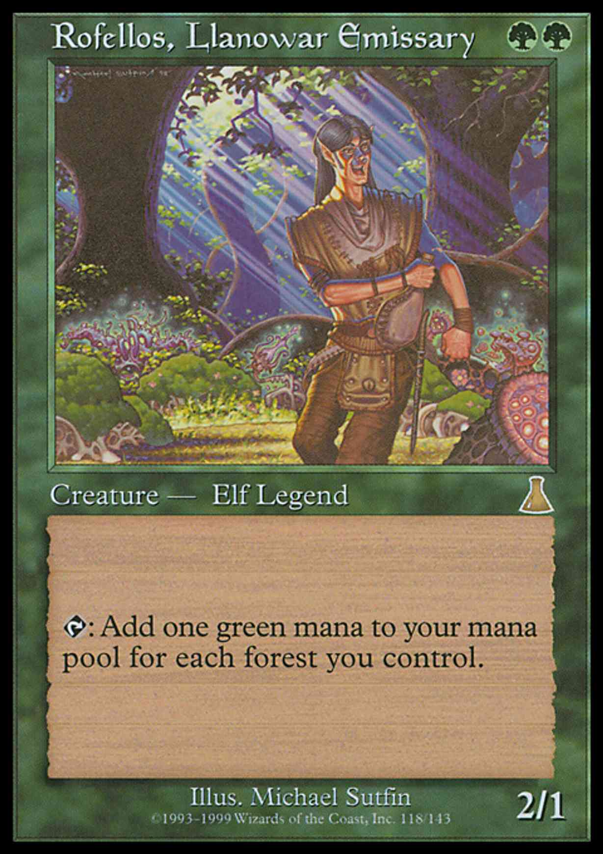 Rofellos, Llanowar Emissary magic card front
