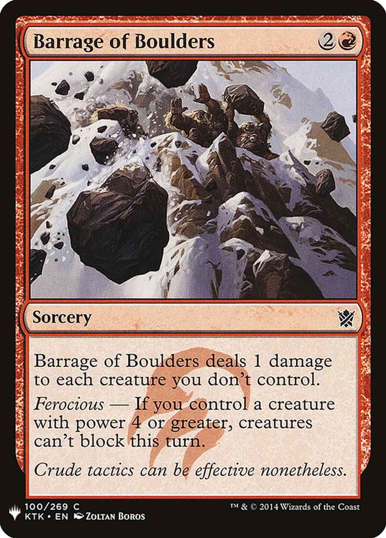 Barrage of Boulders magic card front
