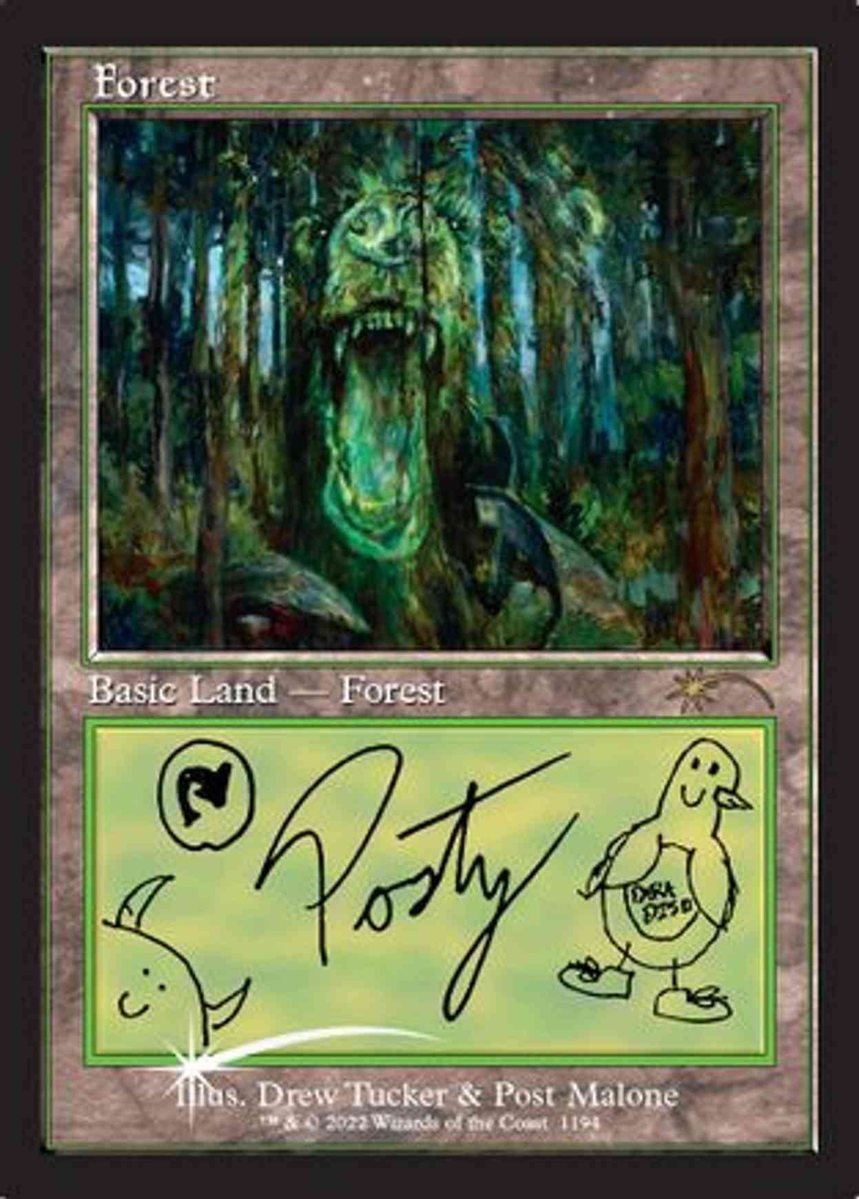 Forest (Post Malone Lands) magic card front