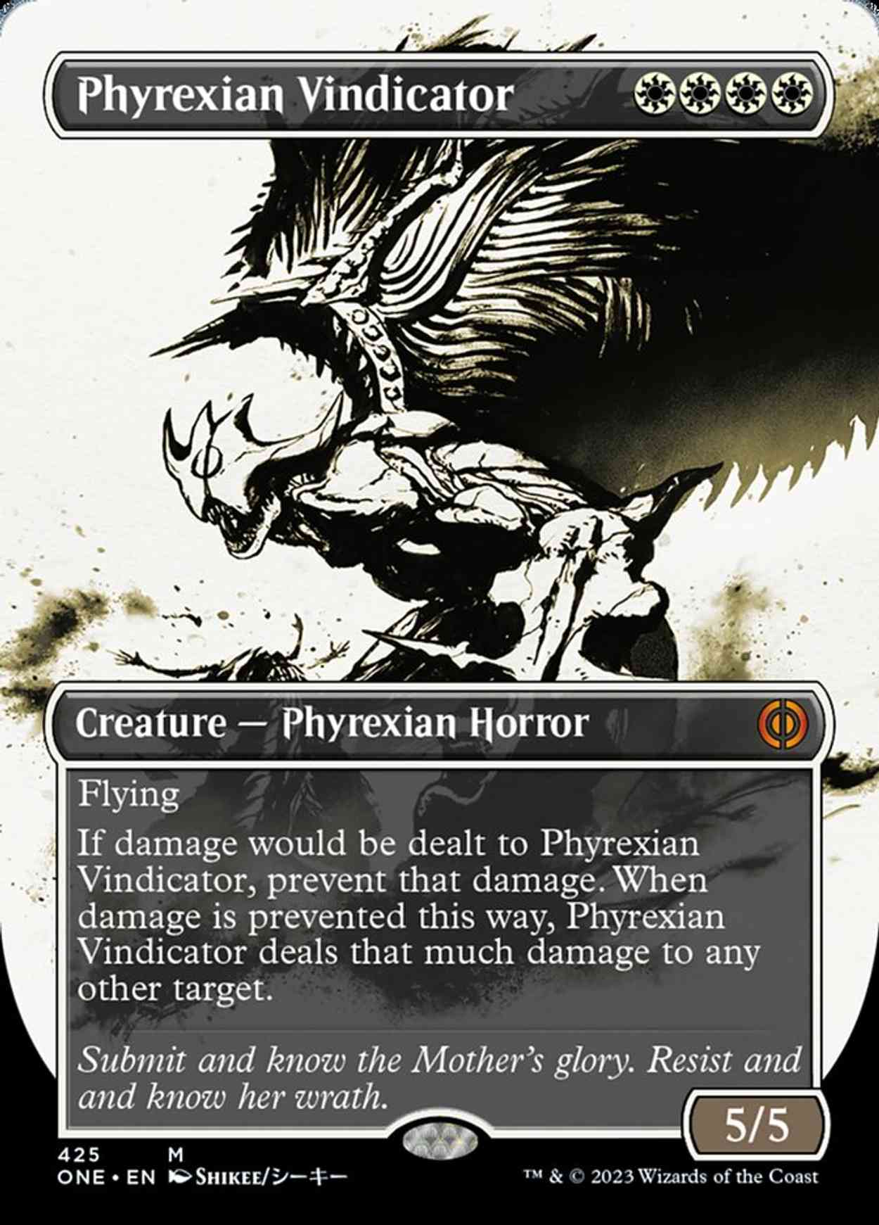 Phyrexian Vindicator (Borderless) (Step-and-Compleat Foil) magic card front