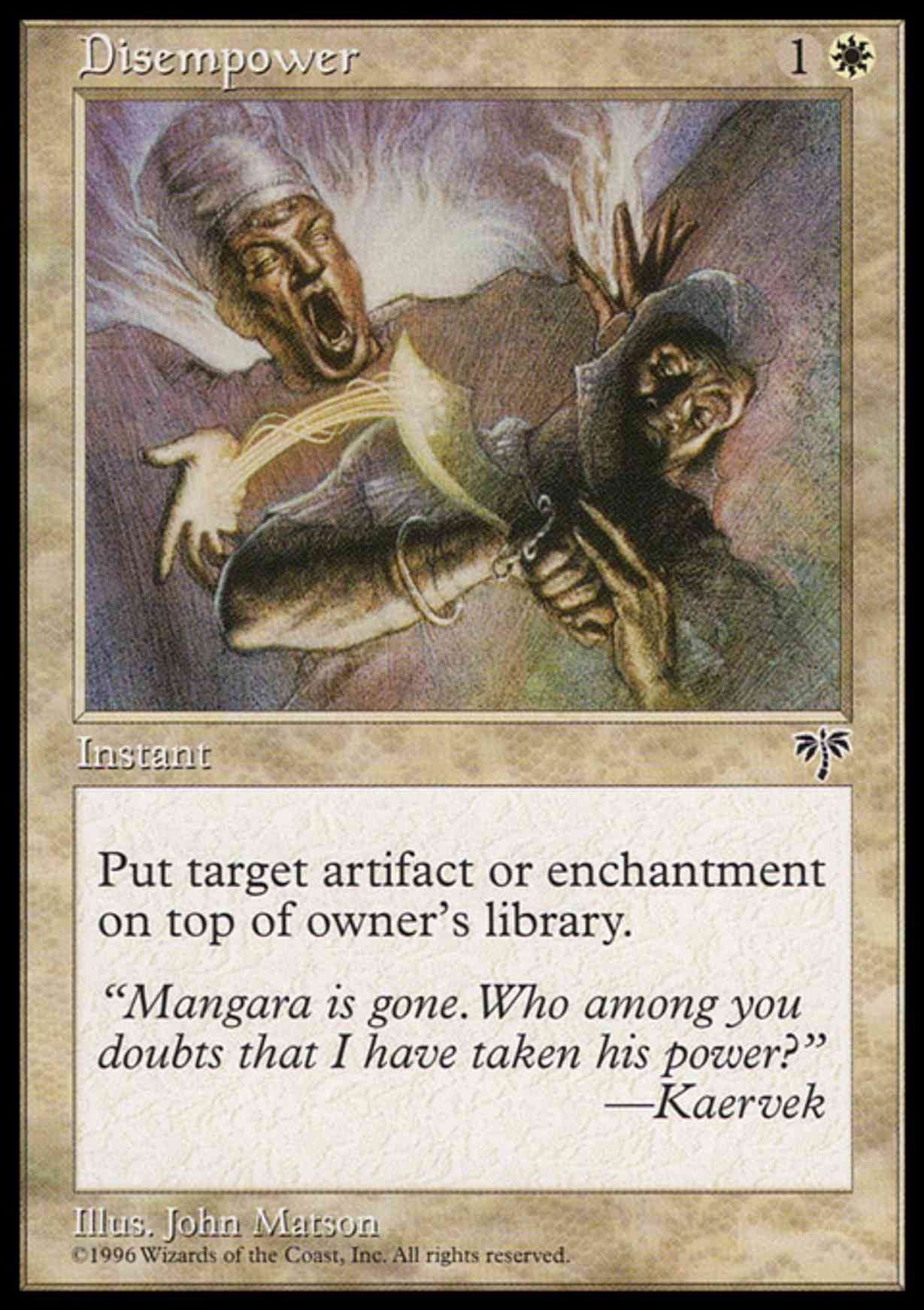 Disempower magic card front