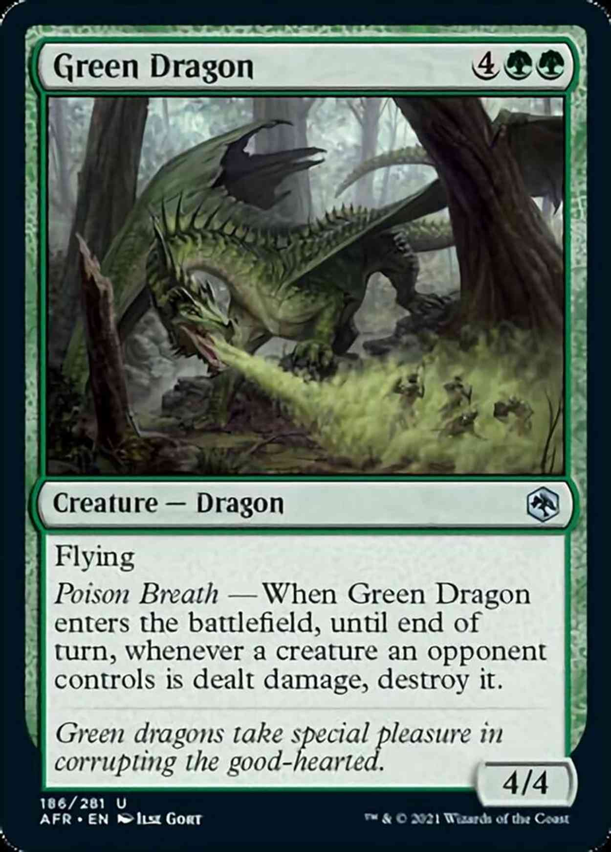 Green Dragon magic card front