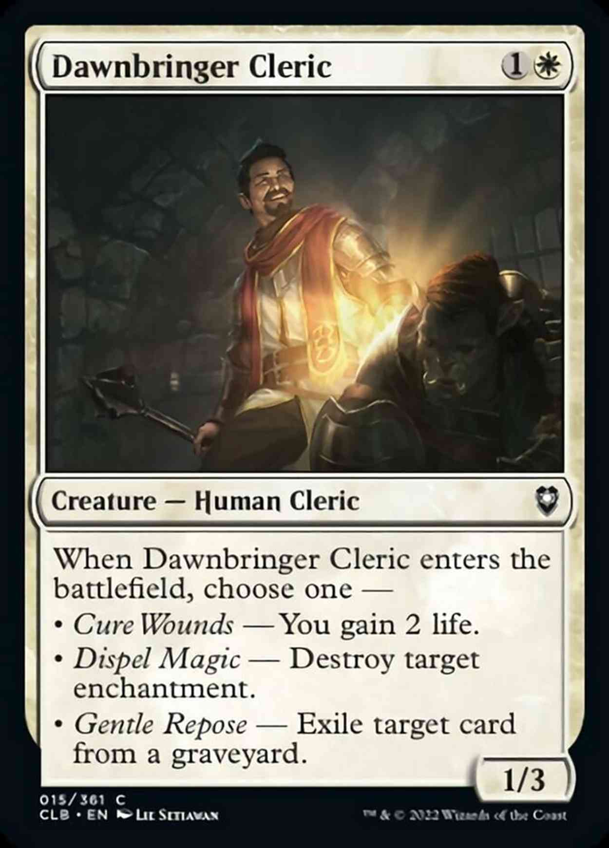 Dawnbringer Cleric magic card front