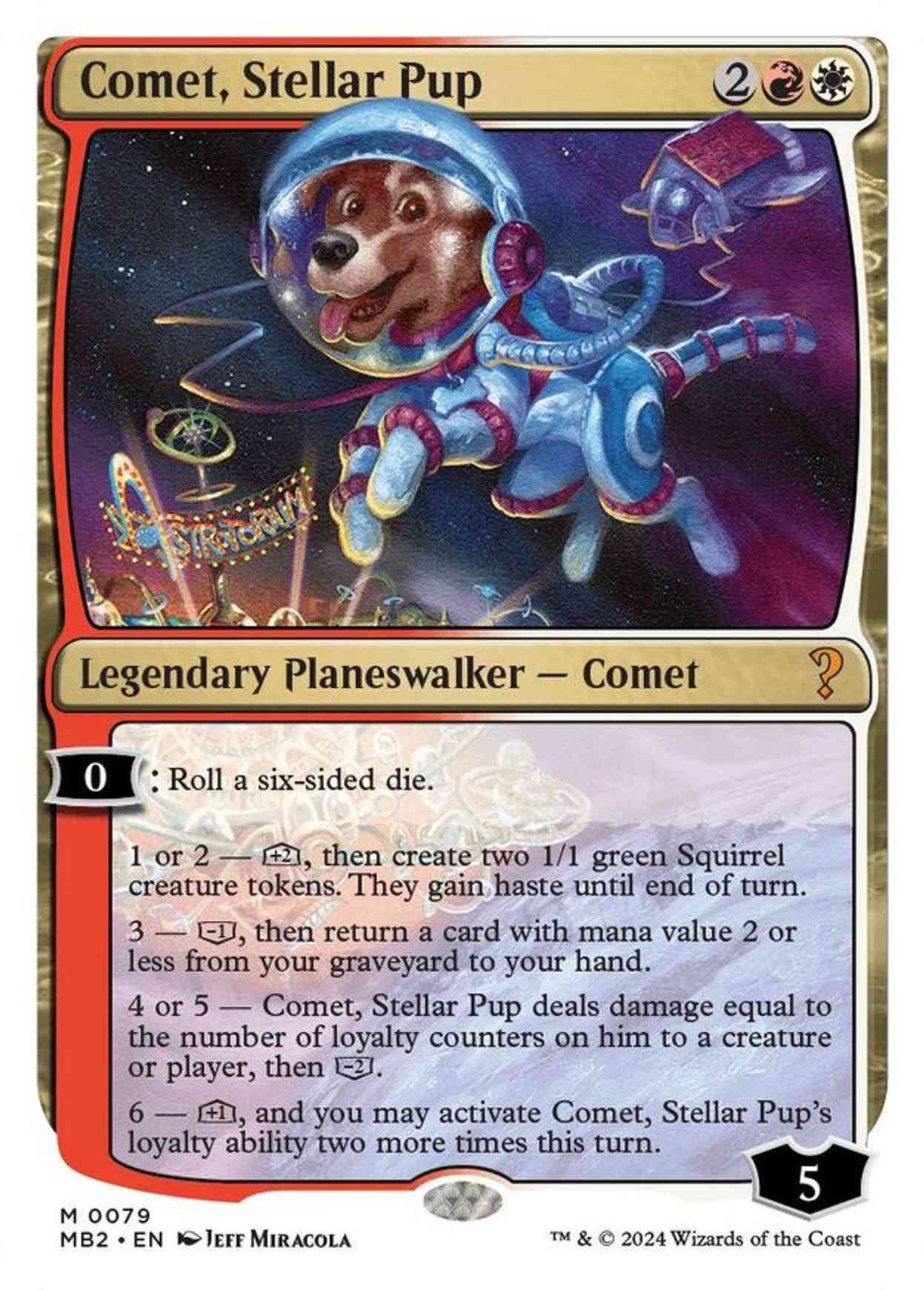 Comet, Stellar Pup (White Border) magic card front