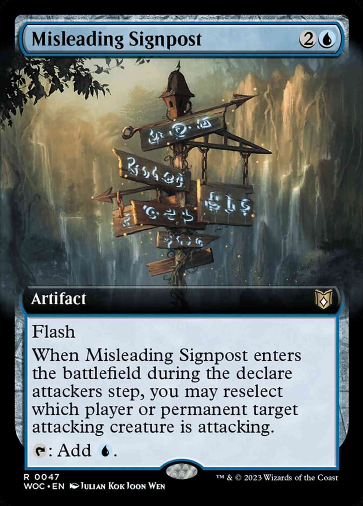 Misleading Signpost (Extended Art) magic card front