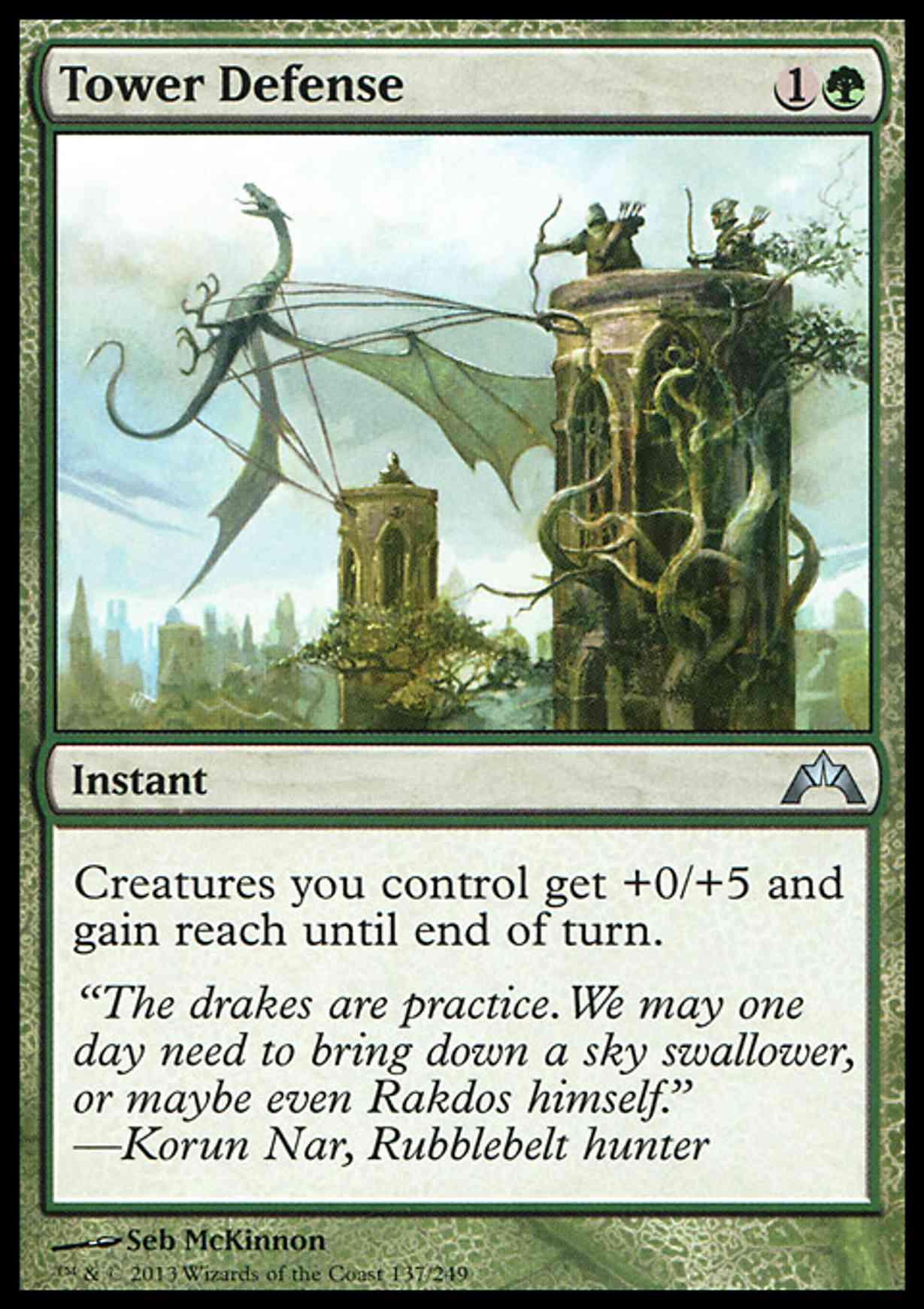Tower Defense magic card front