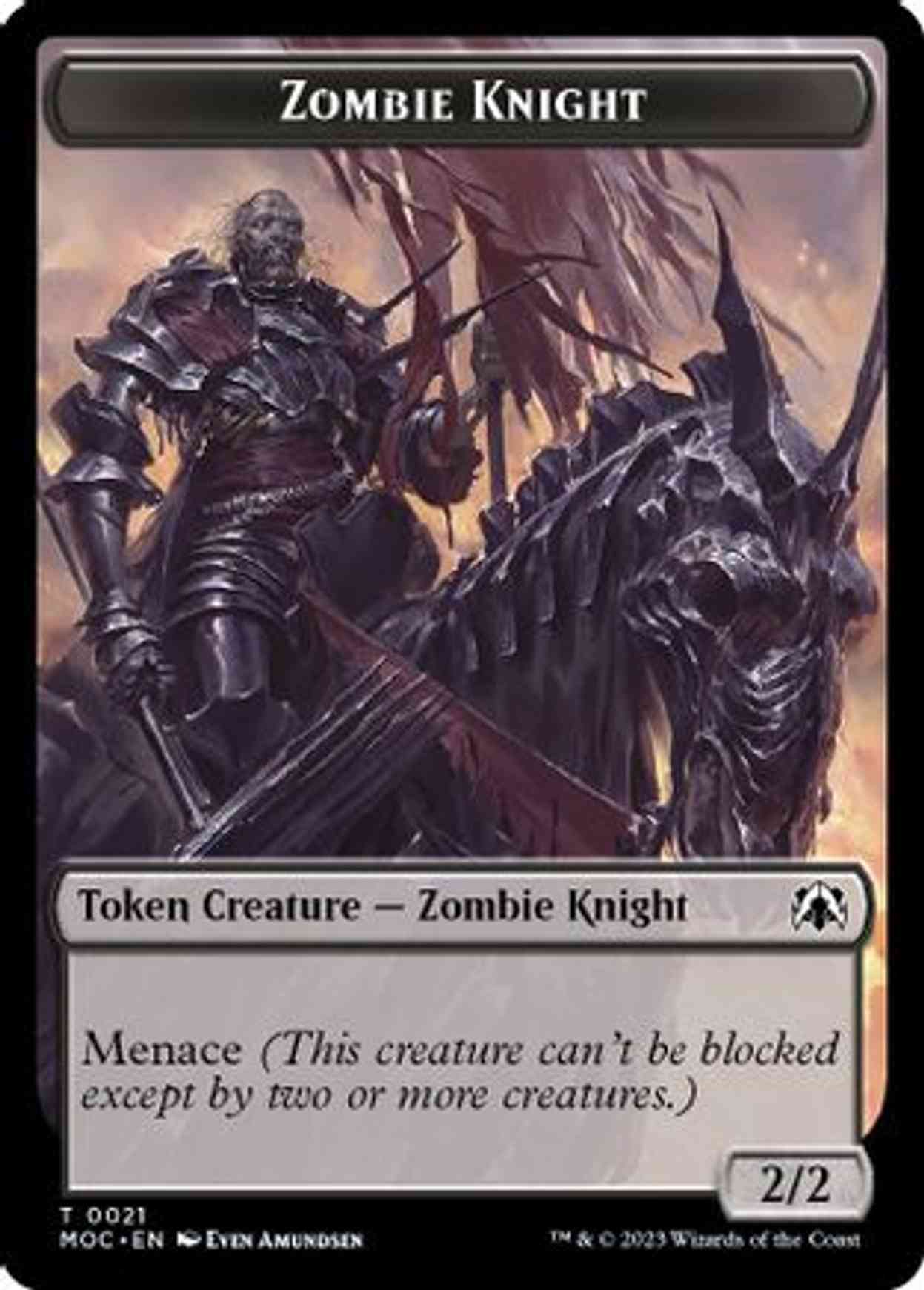 Zombie Knight // Human Double-sided Token magic card front