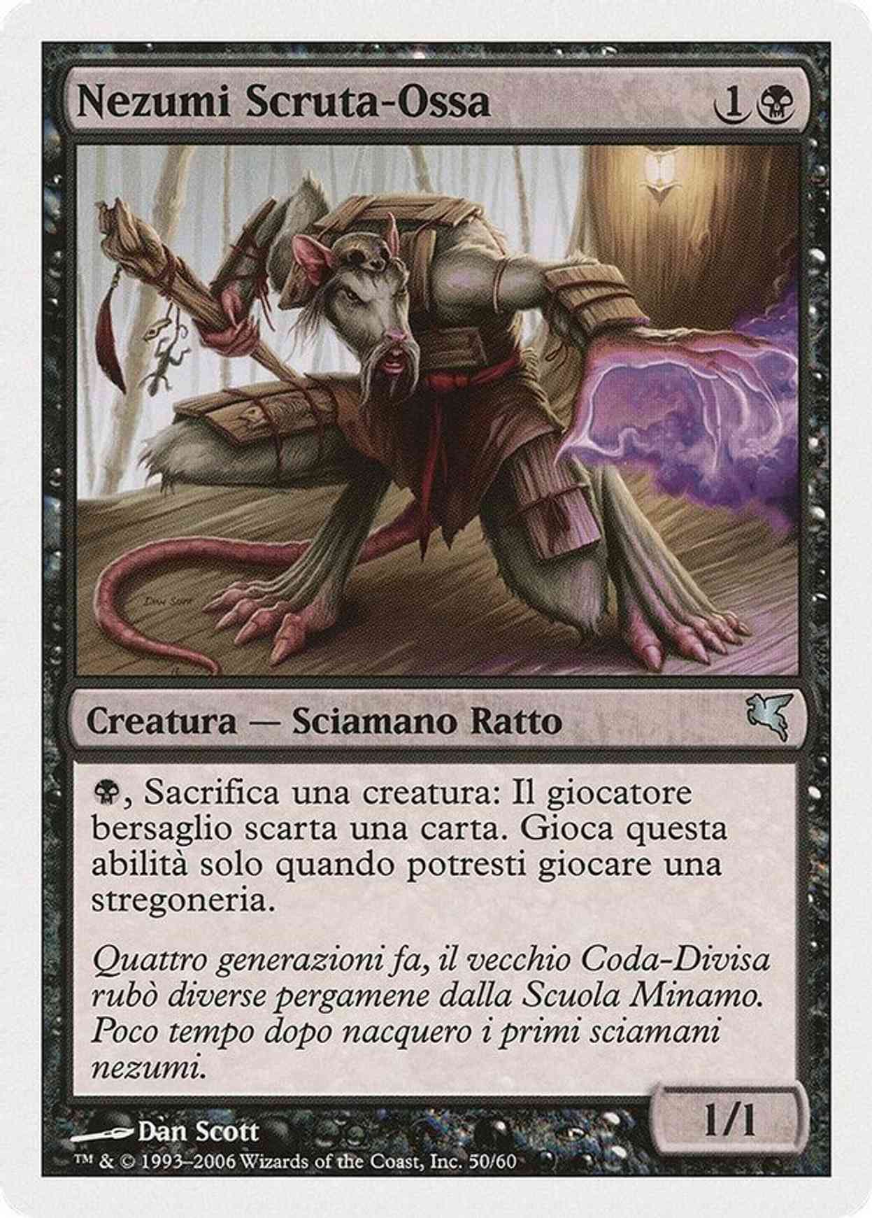 Nezumi Bone-Reader (Italian) - "Nezumi Scruta-Ossa" magic card front