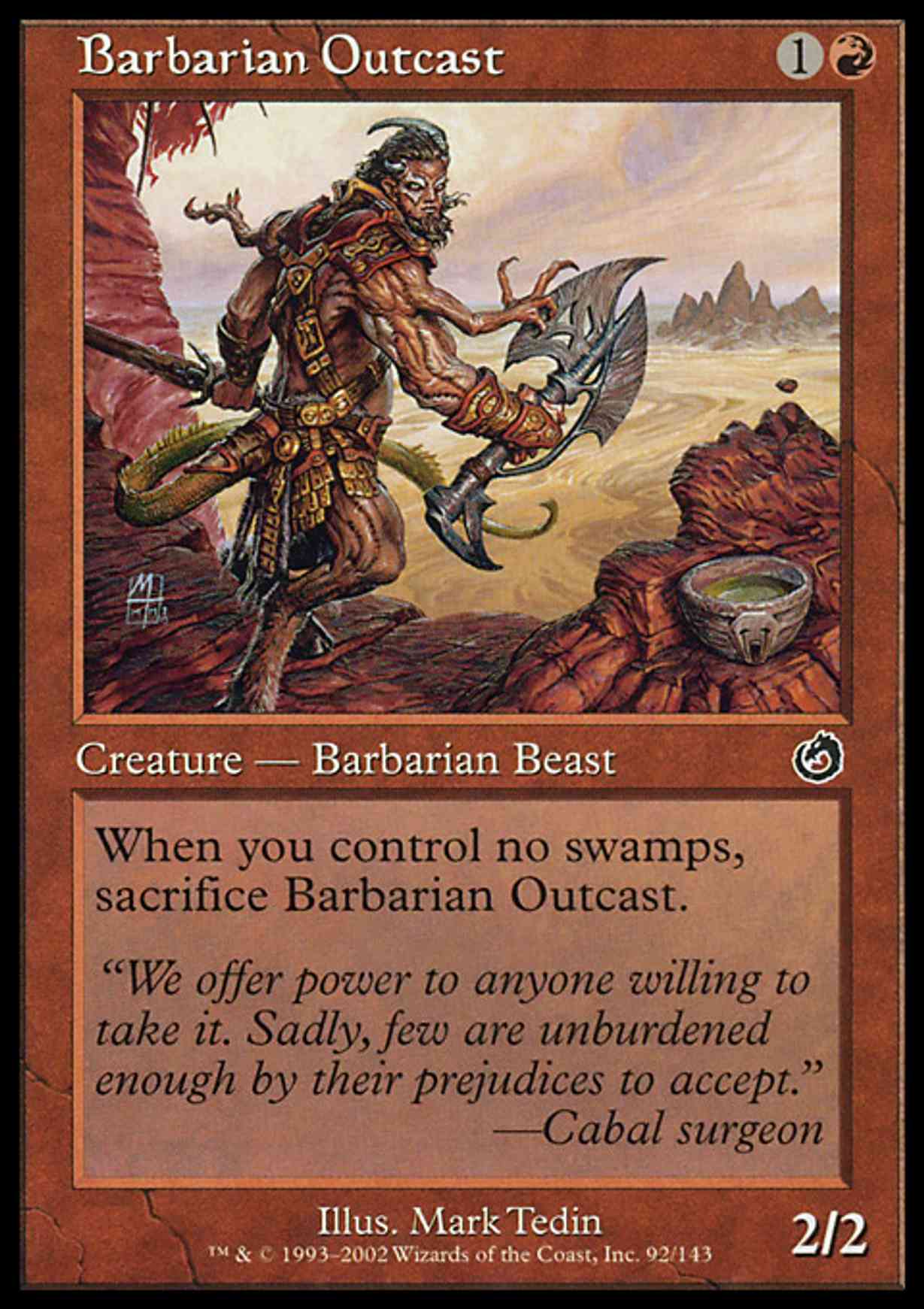 Barbarian Outcast magic card front