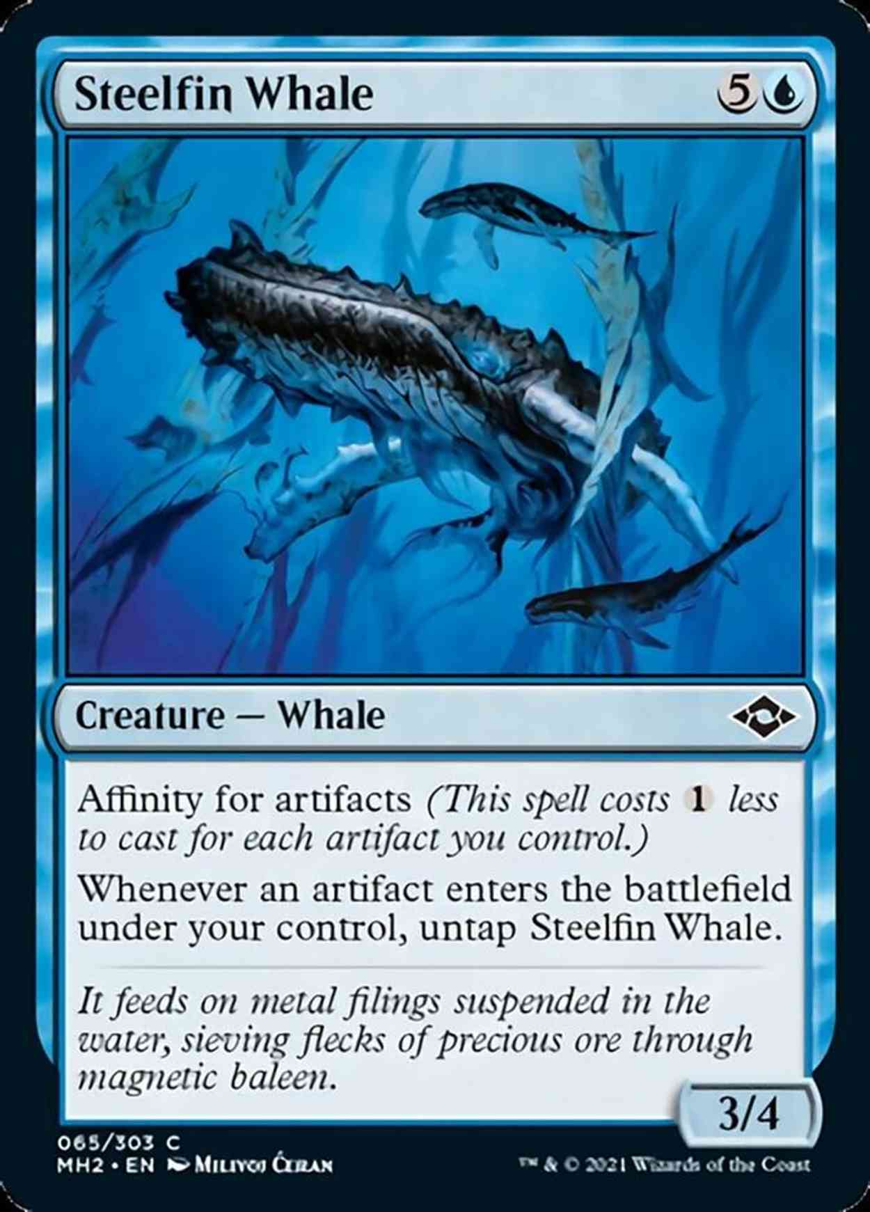 Steelfin Whale magic card front