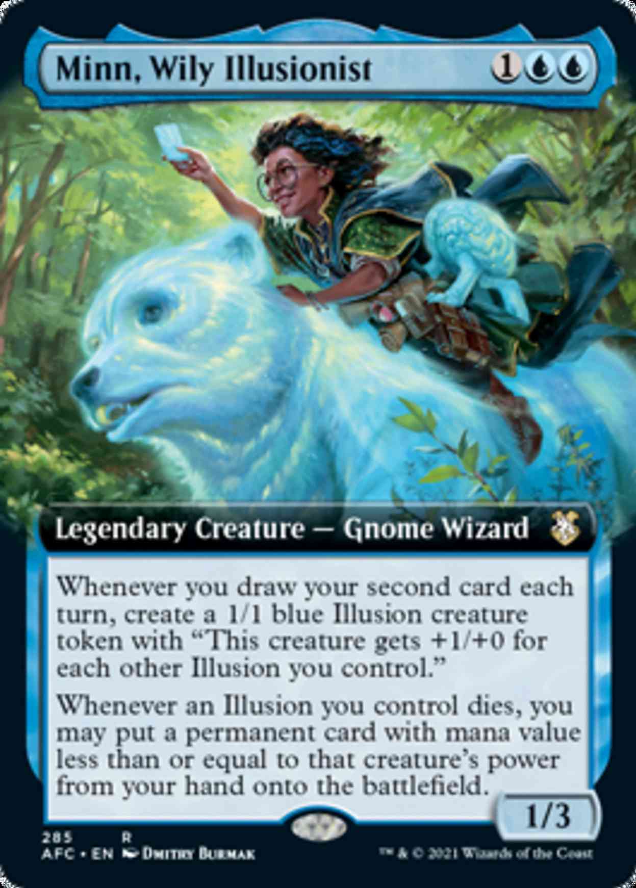 Minn, Wily Illusionist (Extended Art) magic card front