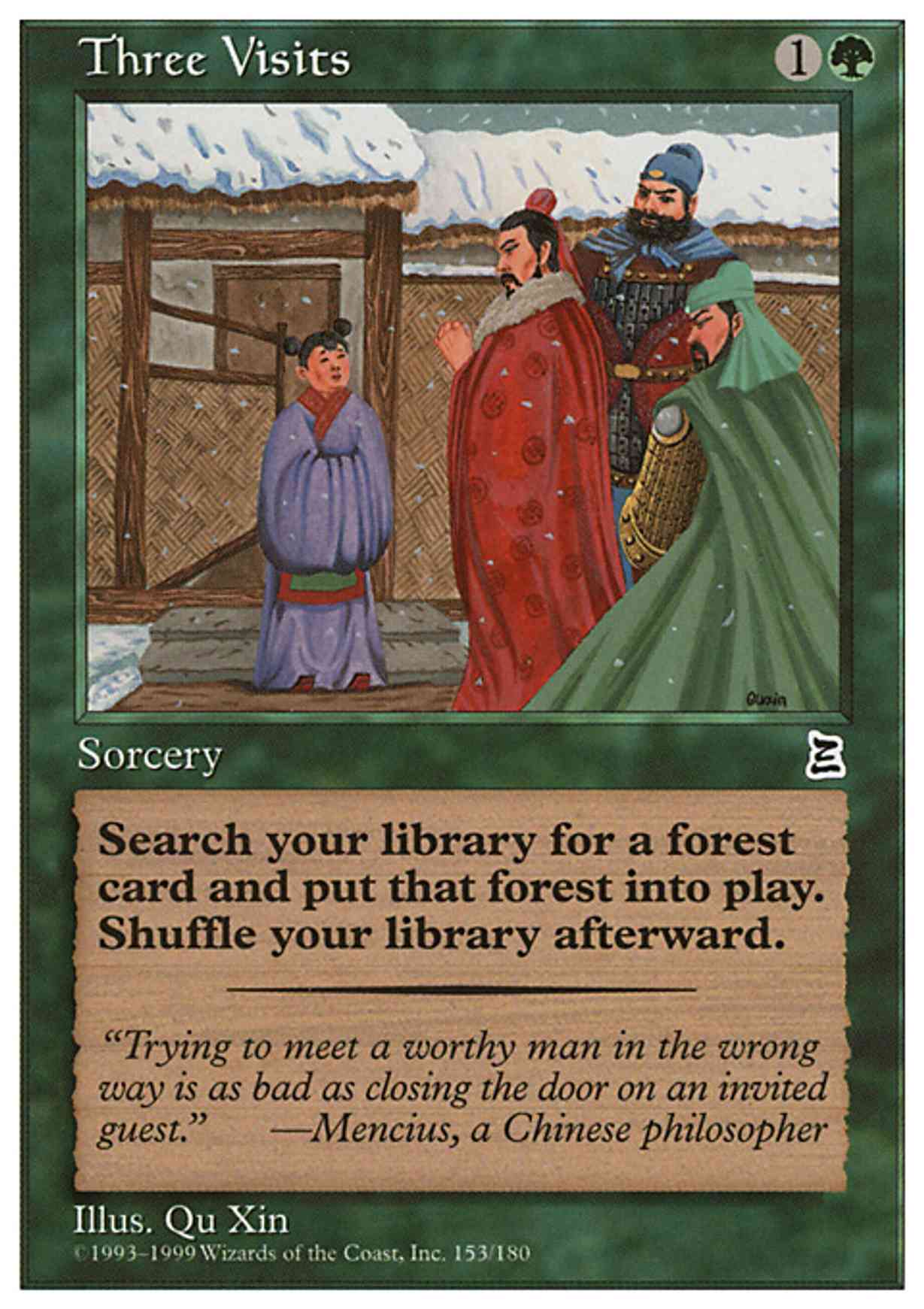 Three Visits magic card front