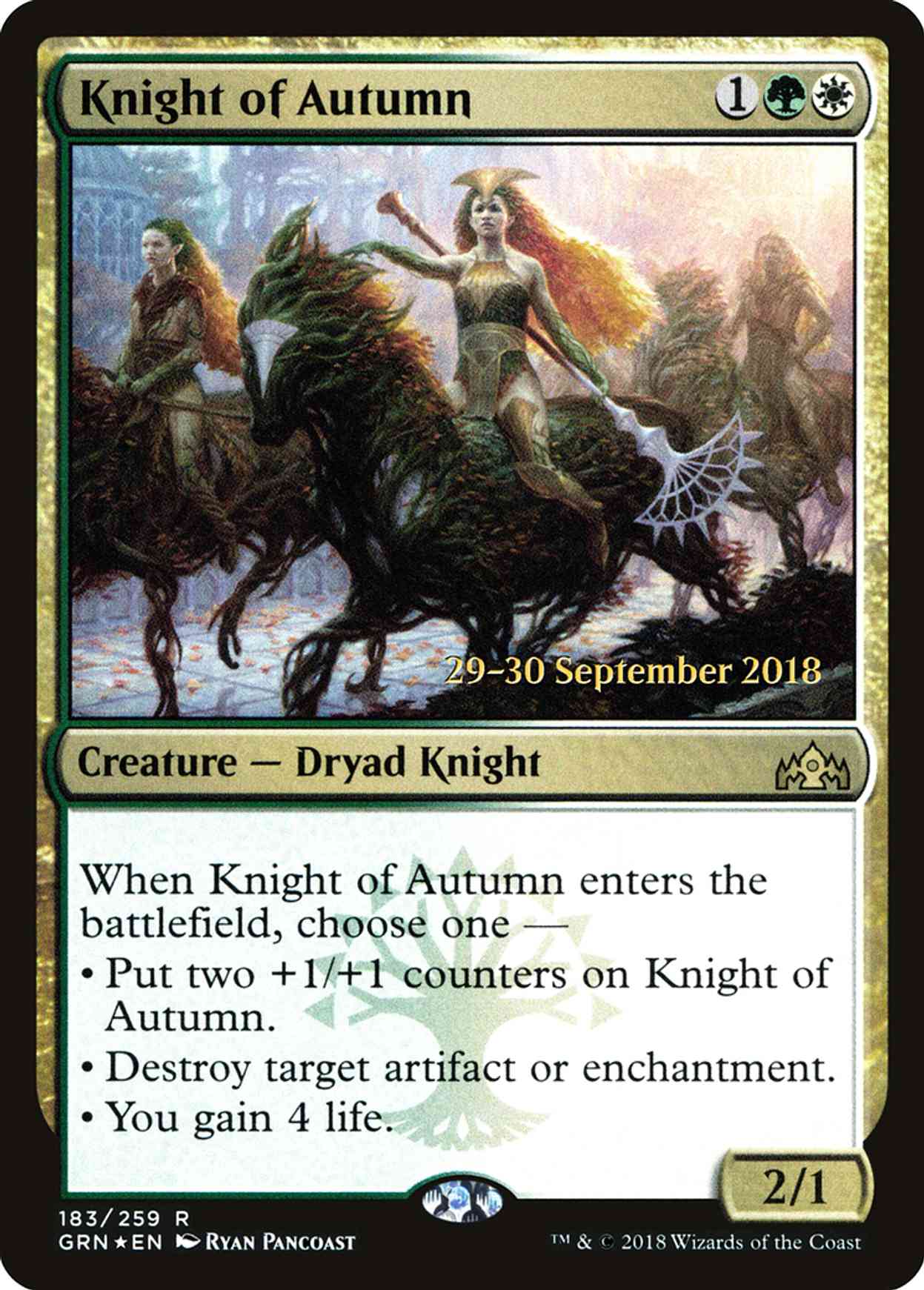 Knight of Autumn magic card front