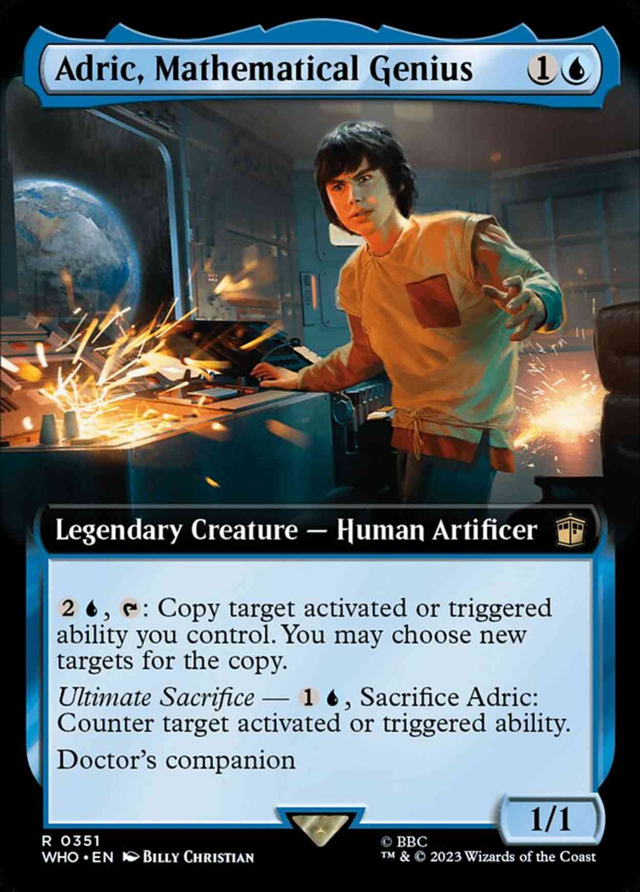 Adric, Mathematical Genius (Extended Art) magic card front