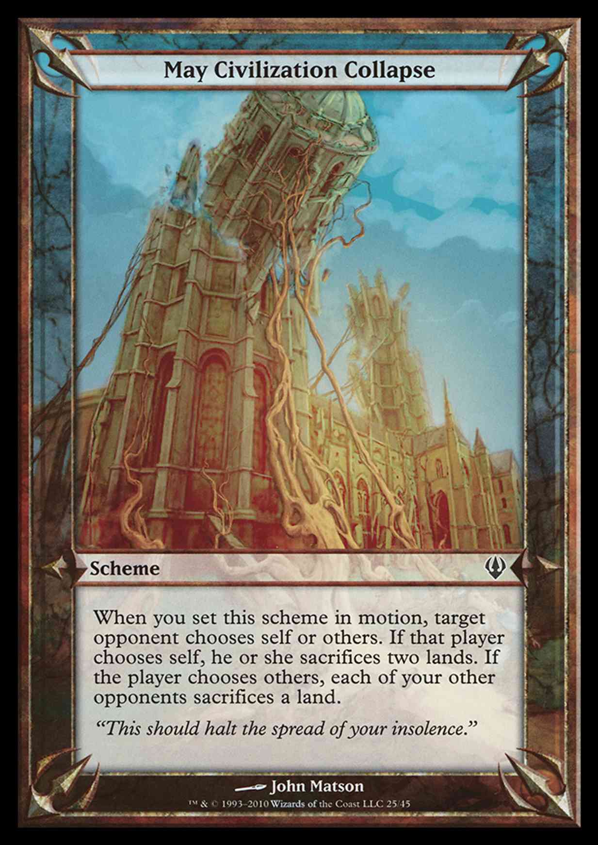 May Civilization Collapse (Archenemy) magic card front