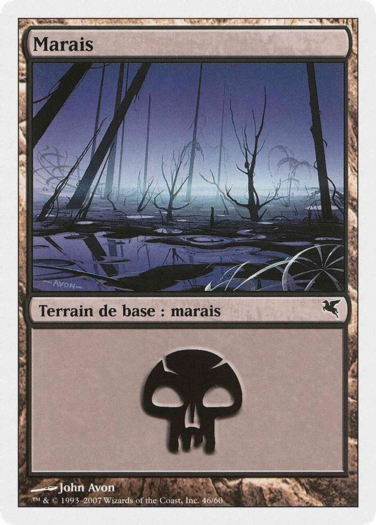 Swamp (French) - "Marais" (D46) magic card front