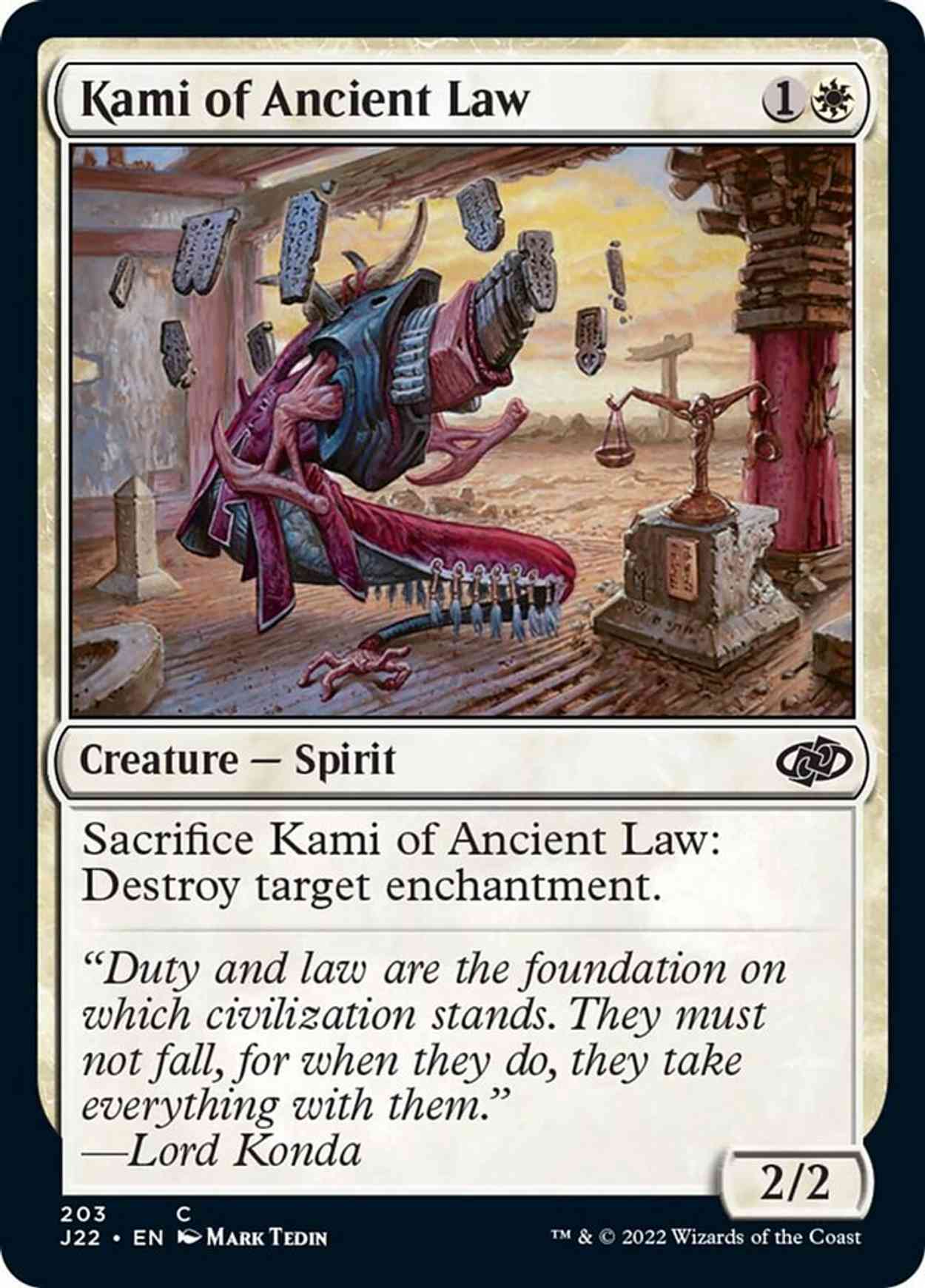 Kami of Ancient Law magic card front