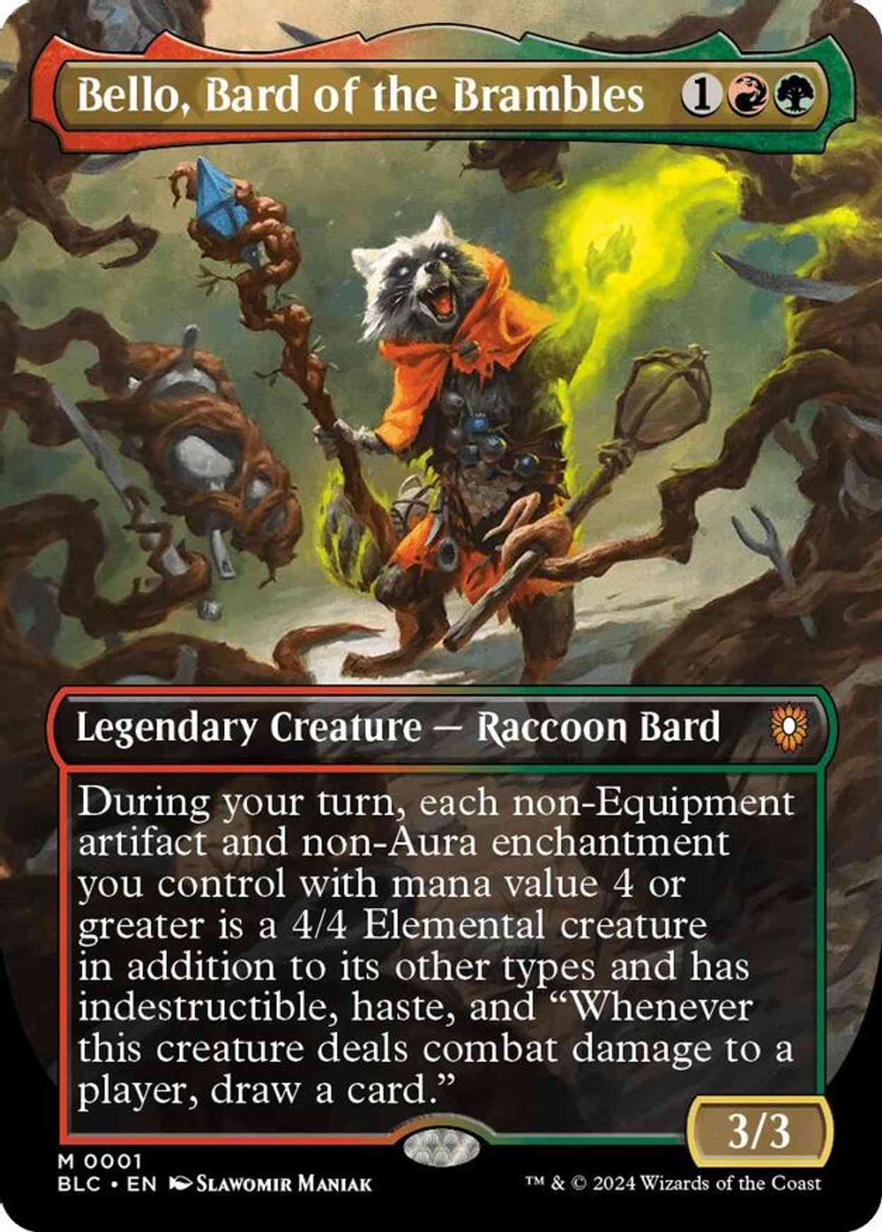 Bello, Bard of the Brambles (Borderless) magic card front