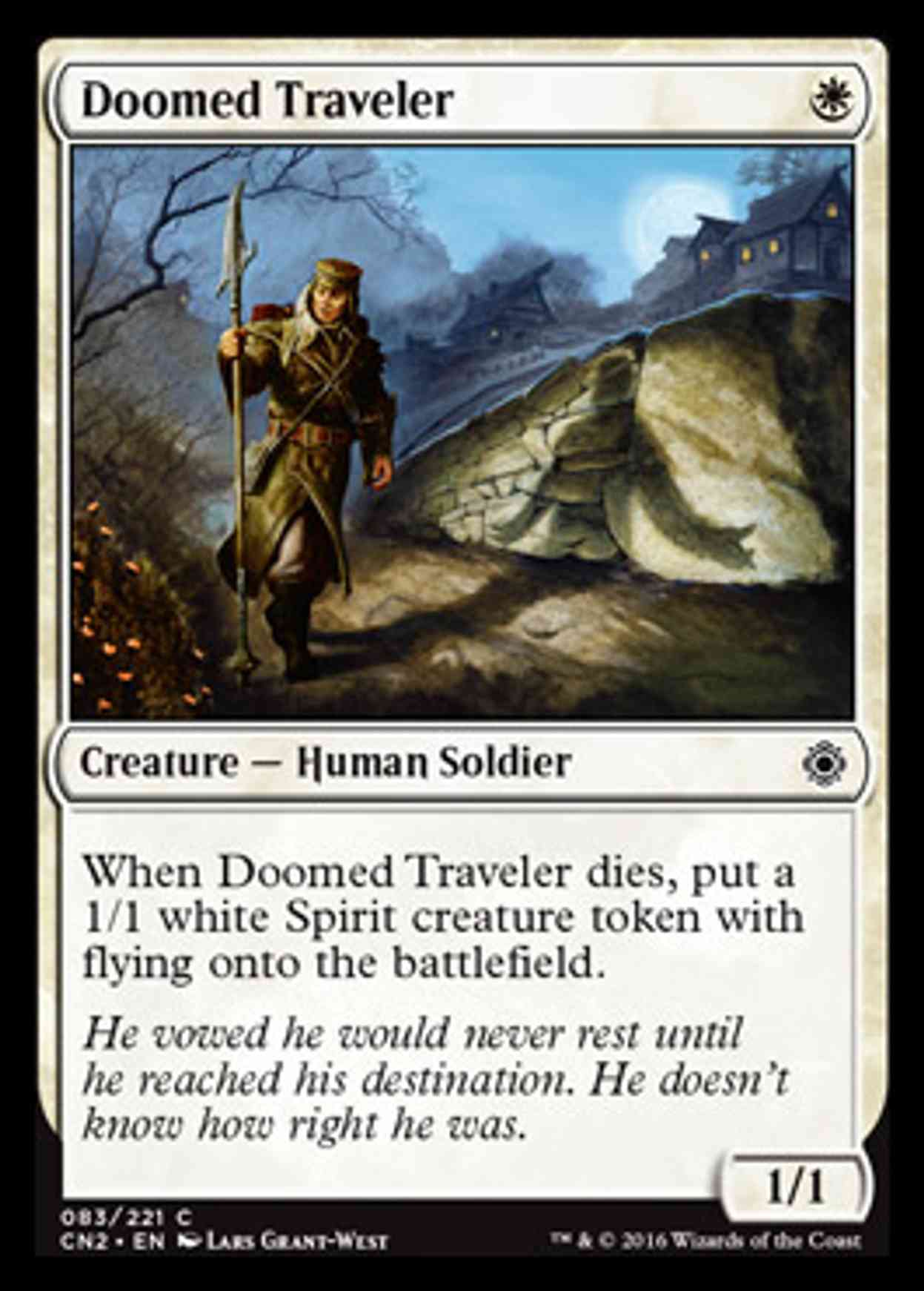 Doomed Traveler magic card front